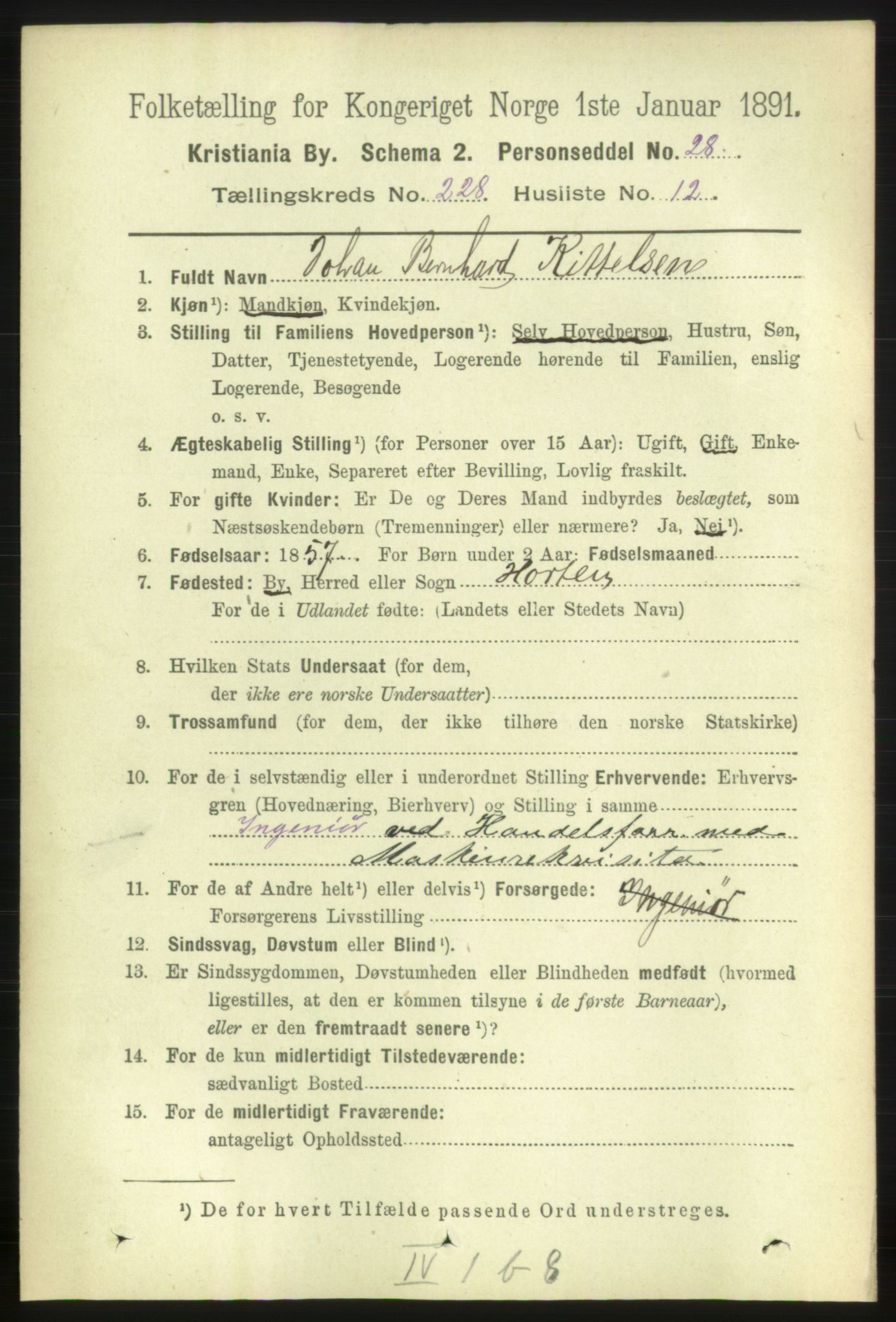 RA, 1891 census for 0301 Kristiania, 1891, p. 139744