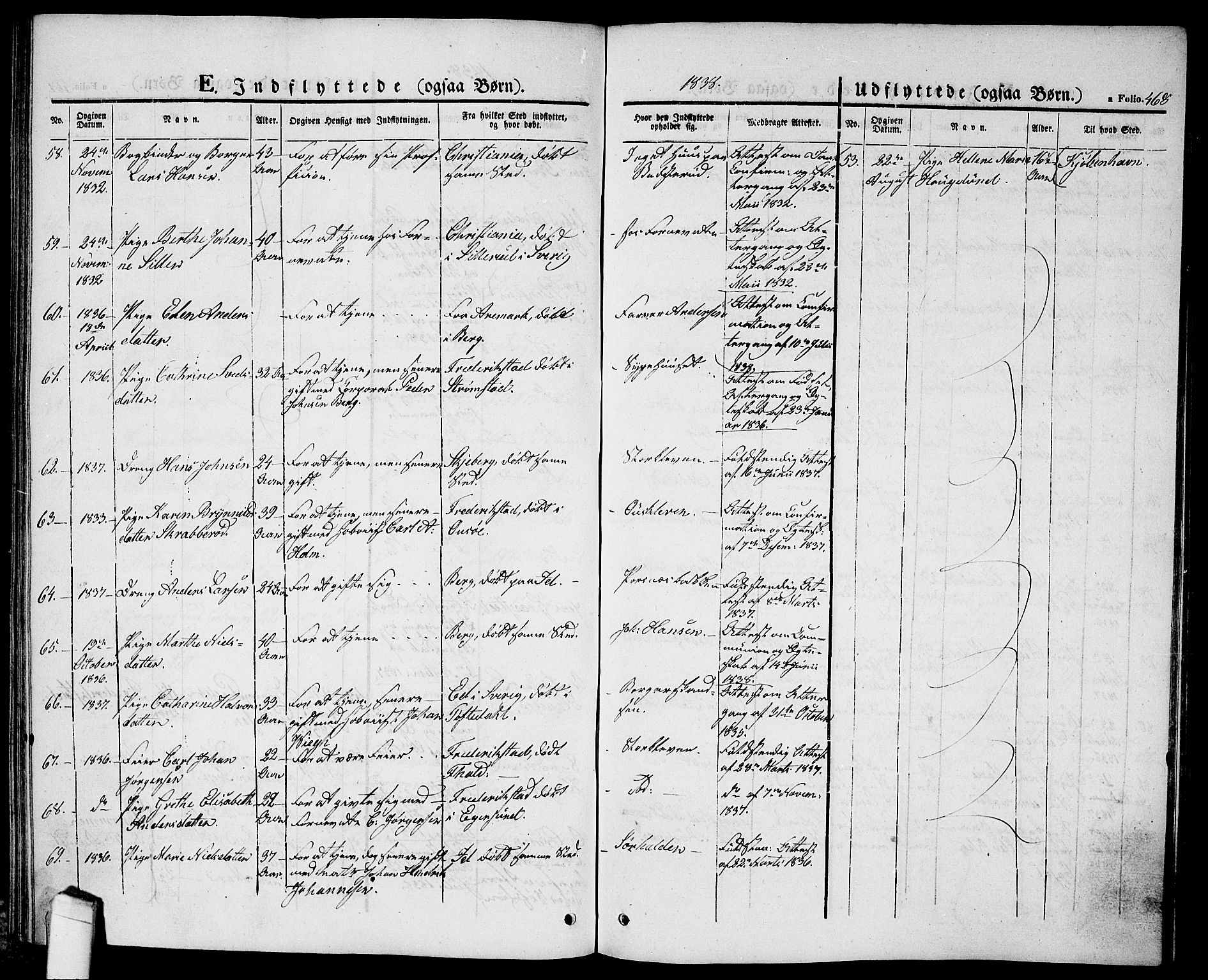 Halden prestekontor Kirkebøker, AV/SAO-A-10909/G/Ga/L0003: Parish register (copy) no. 3, 1834-1844, p. 468
