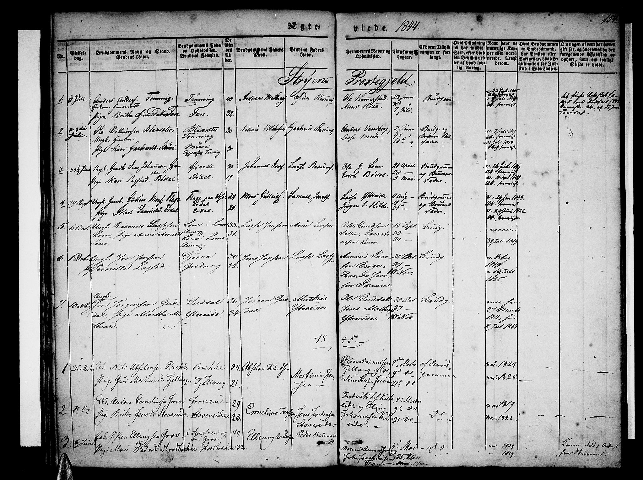 Stryn Sokneprestembete, AV/SAB-A-82501: Parish register (official) no. A 1, 1832-1845, p. 154