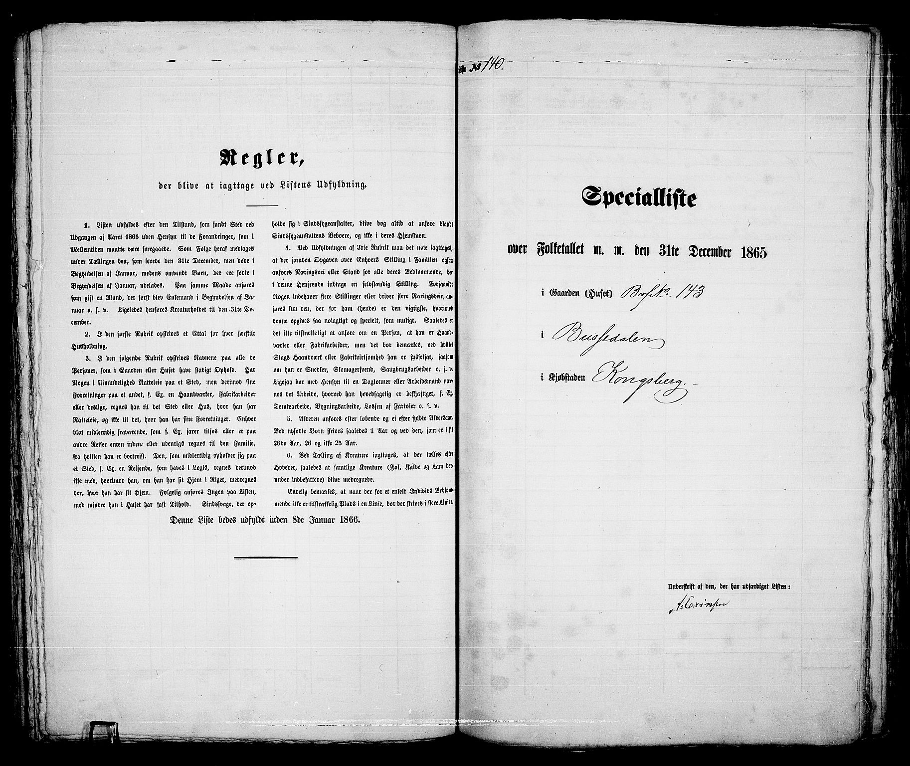 RA, 1865 census for Kongsberg/Kongsberg, 1865, p. 290