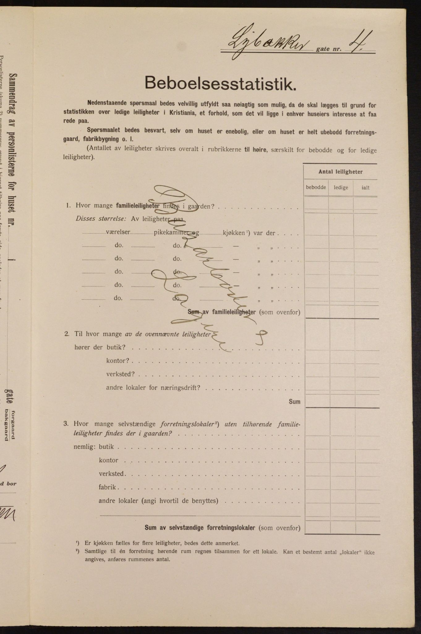 OBA, Municipal Census 1913 for Kristiania, 1913, p. 58224