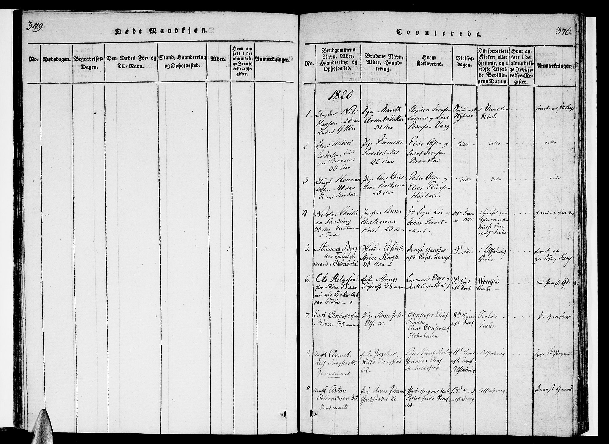 Ministerialprotokoller, klokkerbøker og fødselsregistre - Nordland, AV/SAT-A-1459/830/L0457: Parish register (copy) no. 830C01 /1, 1820-1842, p. 349-370