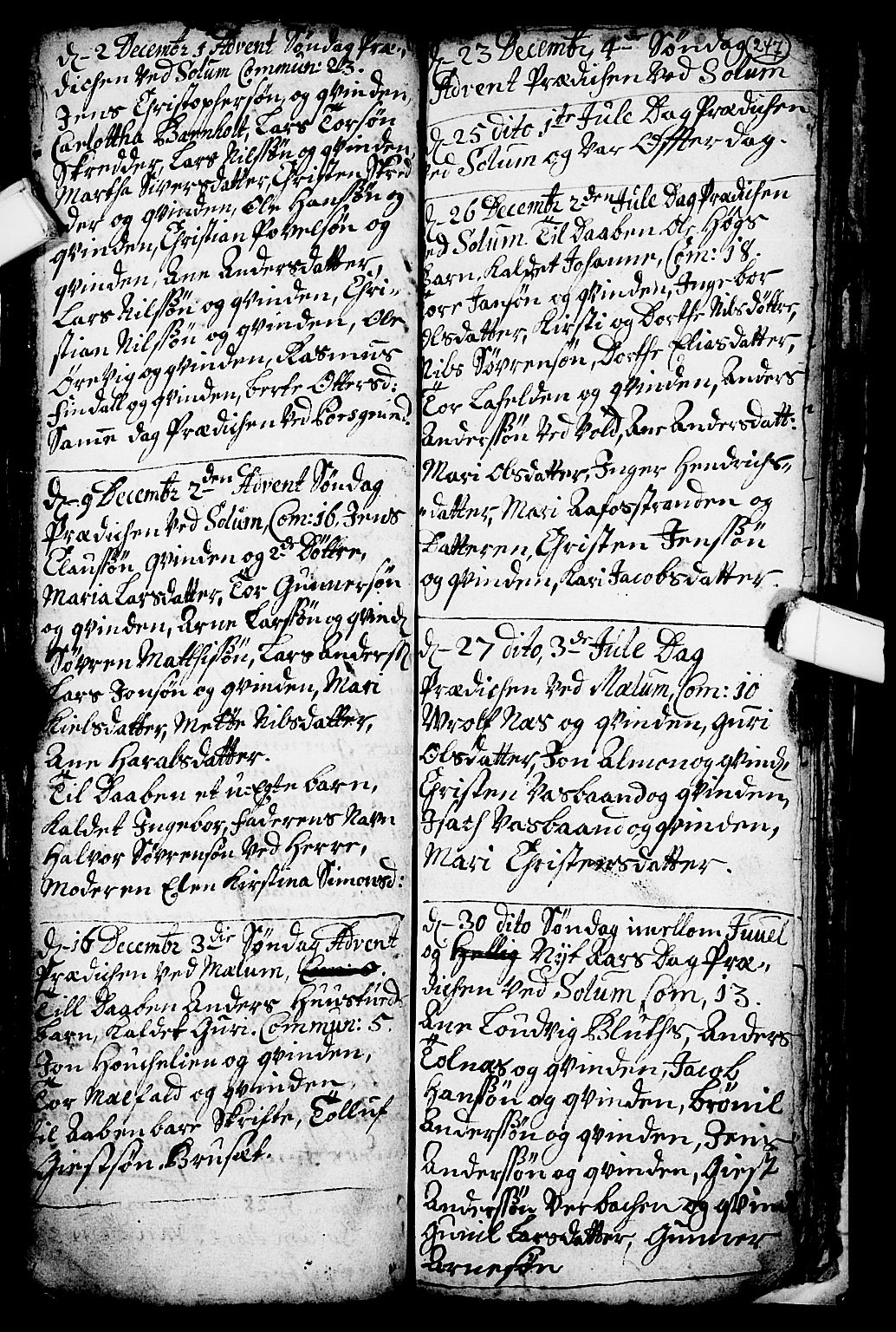 Solum kirkebøker, AV/SAKO-A-306/F/Fa/L0001: Parish register (official) no. I 1, 1701-1716, p. 247