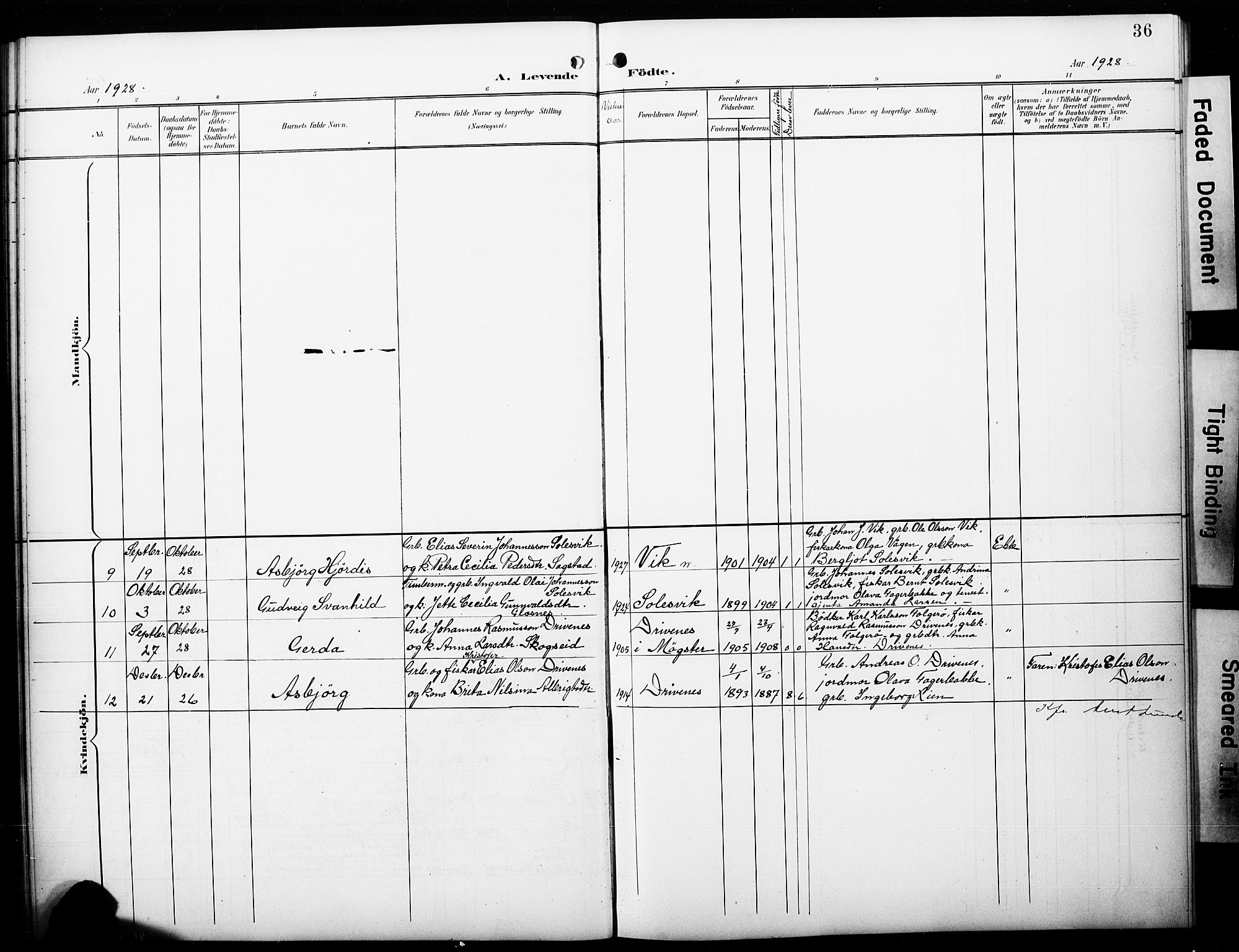 Fitjar sokneprestembete, AV/SAB-A-99926: Parish register (copy) no. C 1, 1900-1928, p. 36