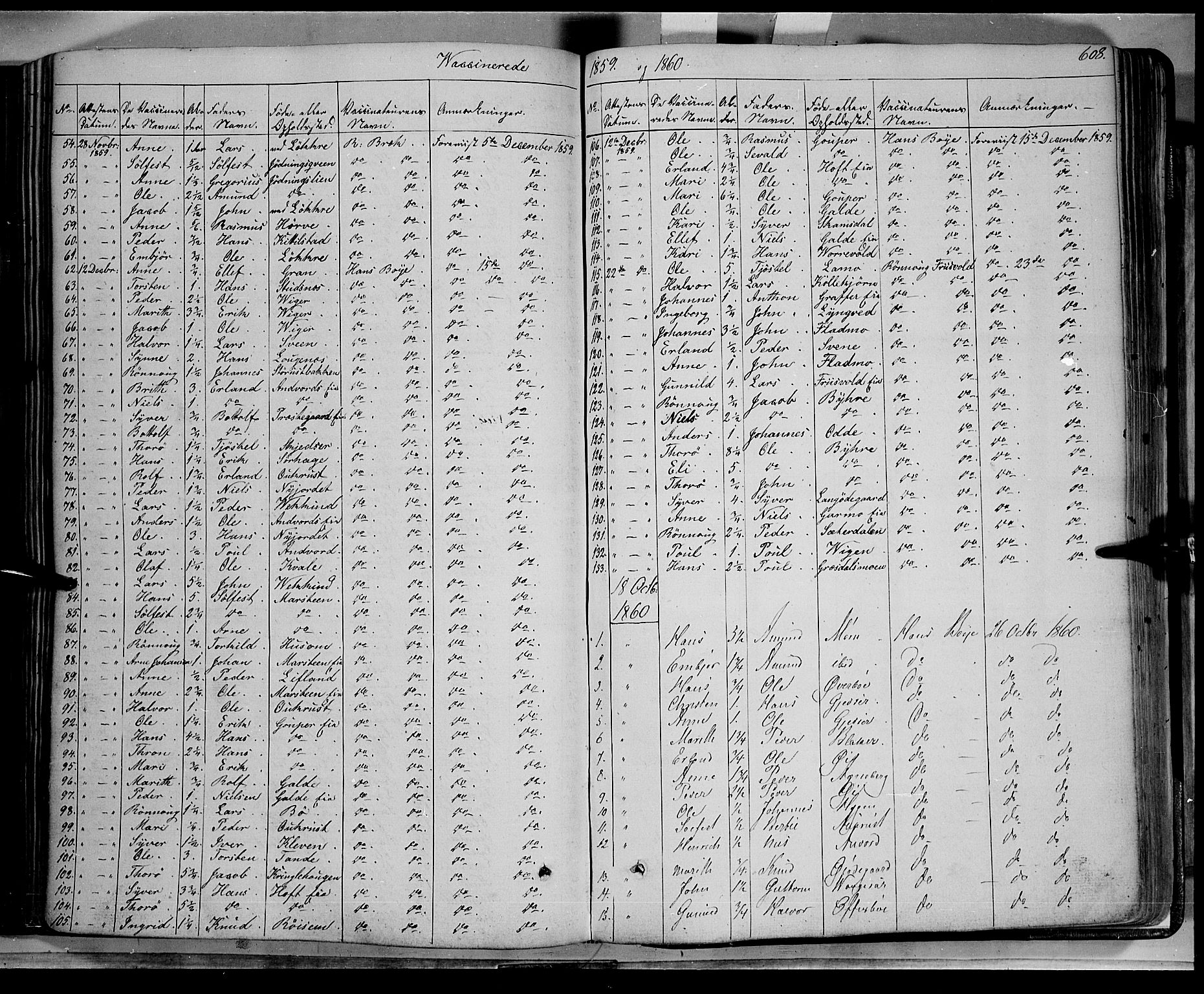 Lom prestekontor, SAH/PREST-070/K/L0006: Parish register (official) no. 6B, 1837-1863, p. 608