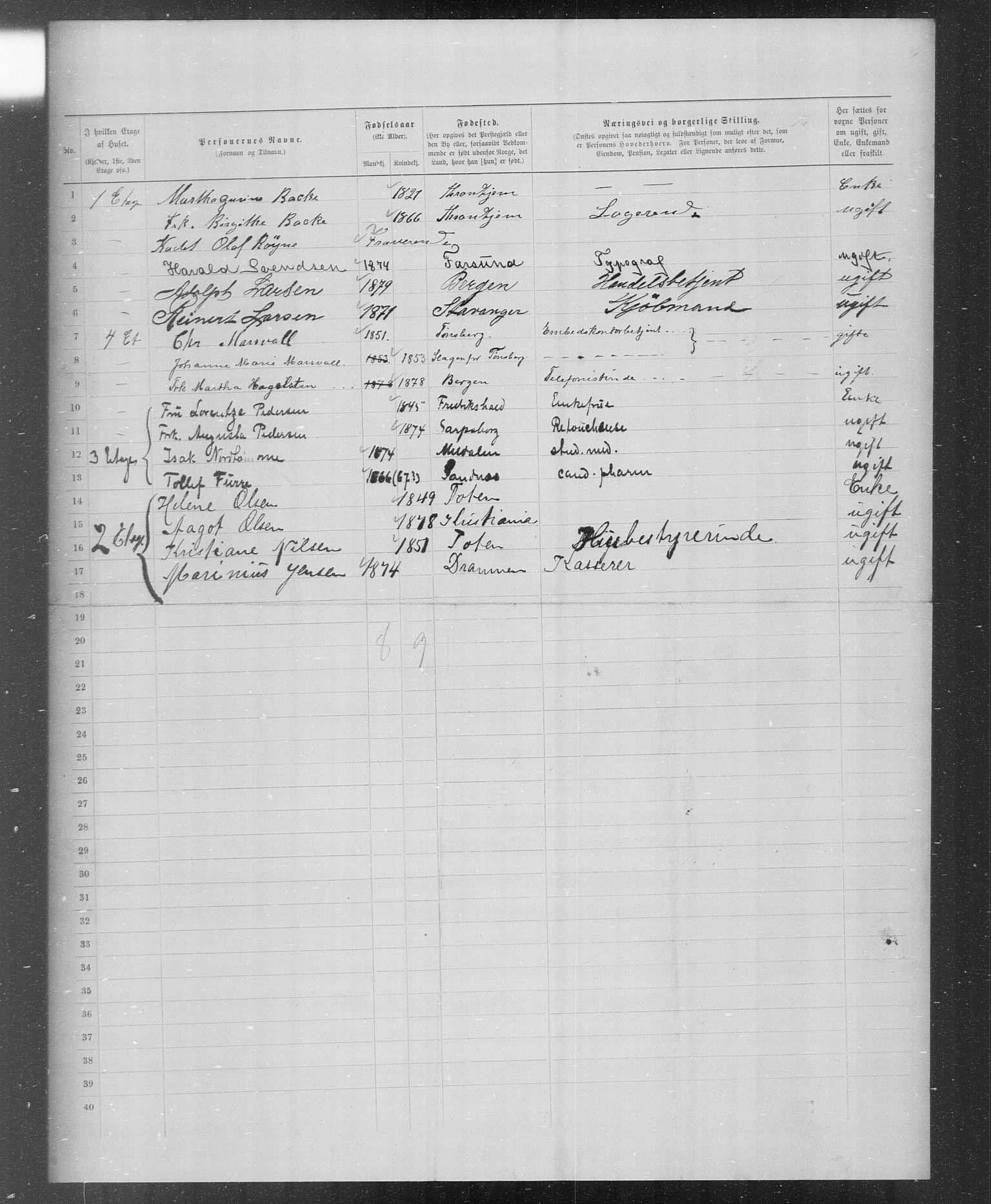 OBA, Municipal Census 1899 for Kristiania, 1899, p. 4576