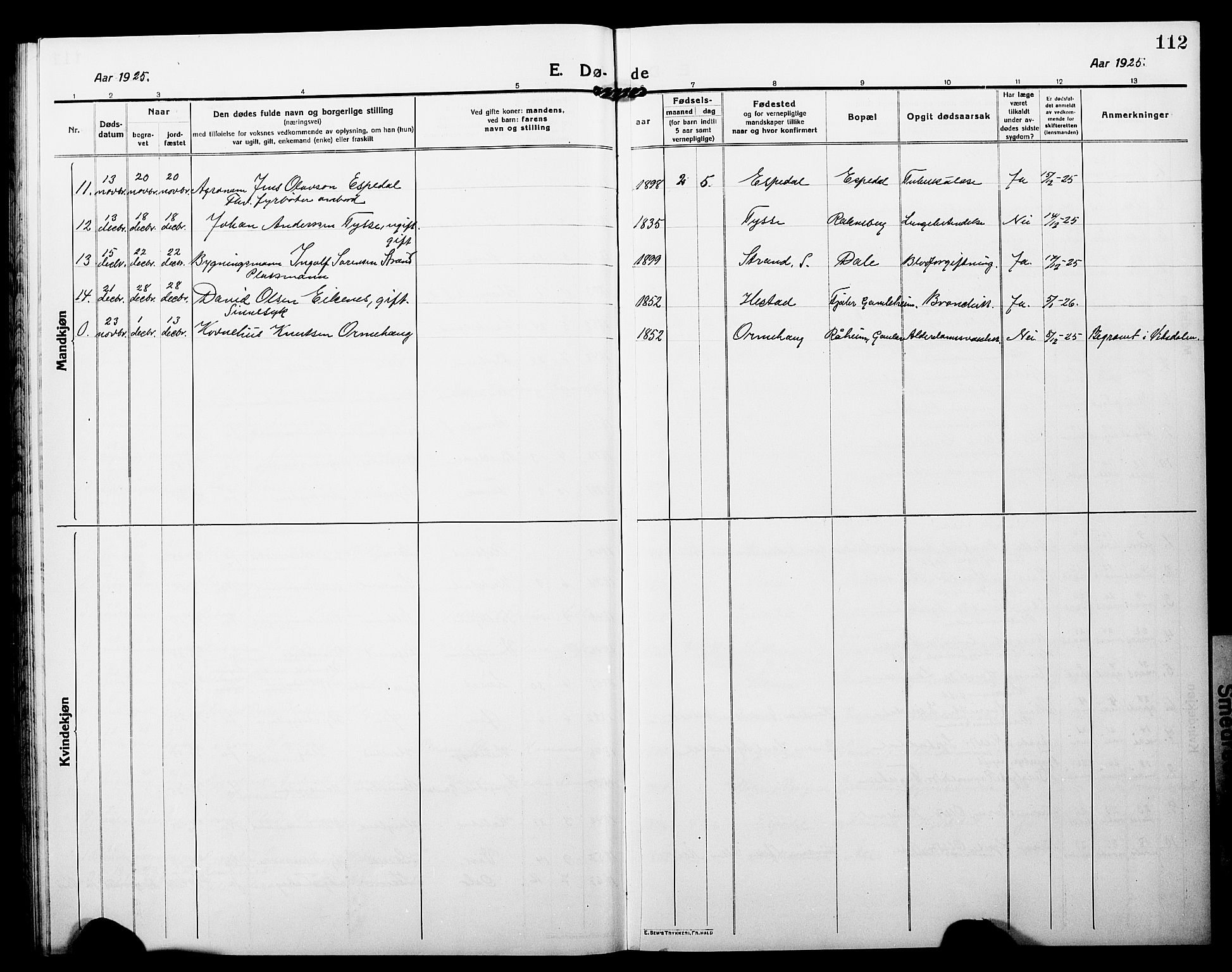 Fjaler sokneprestembete, AV/SAB-A-79801/H/Hab/Habc/L0004: Parish register (copy) no. C 4, 1914-1927, p. 113