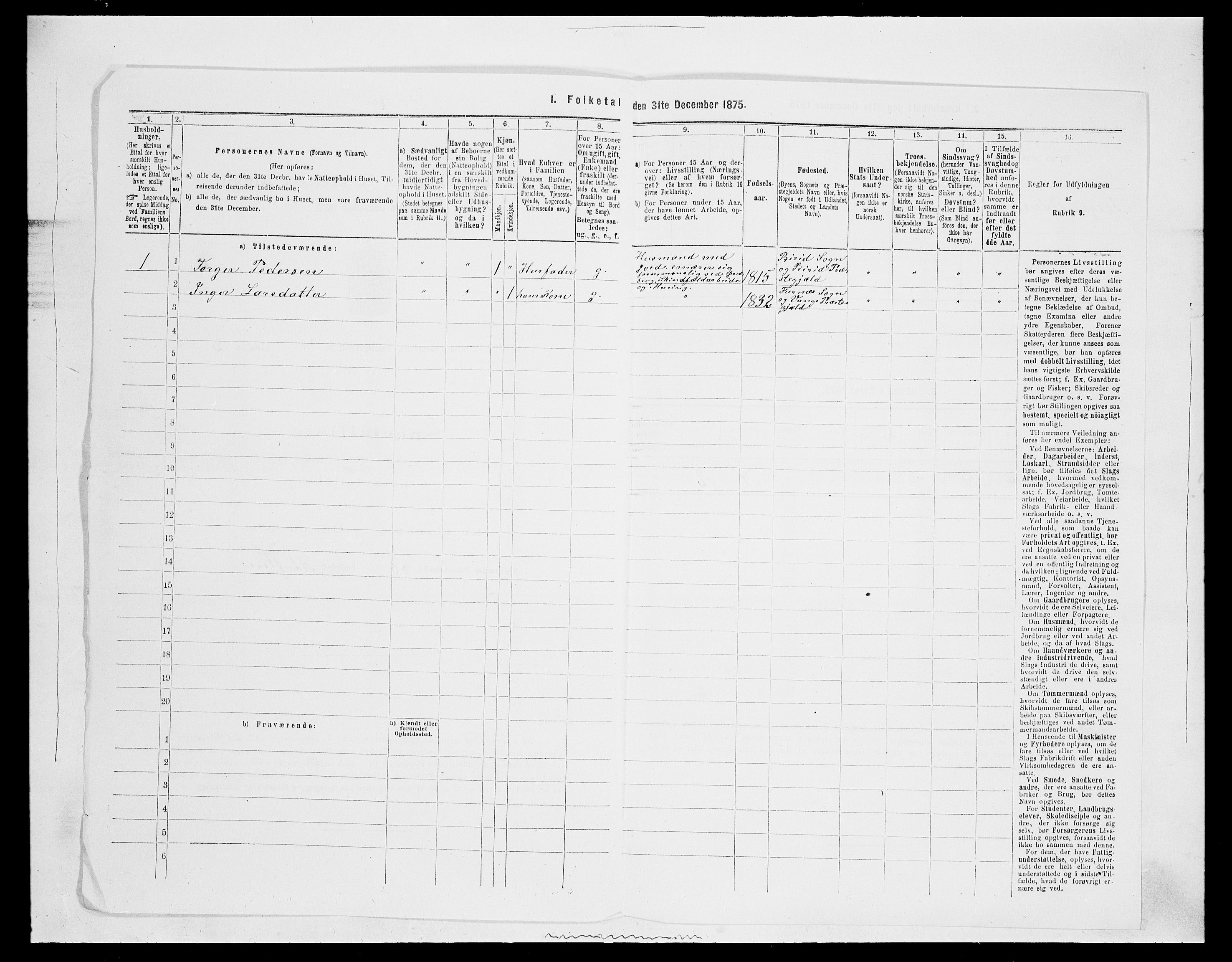 SAH, 1875 census for 0525P Biri, 1875, p. 725