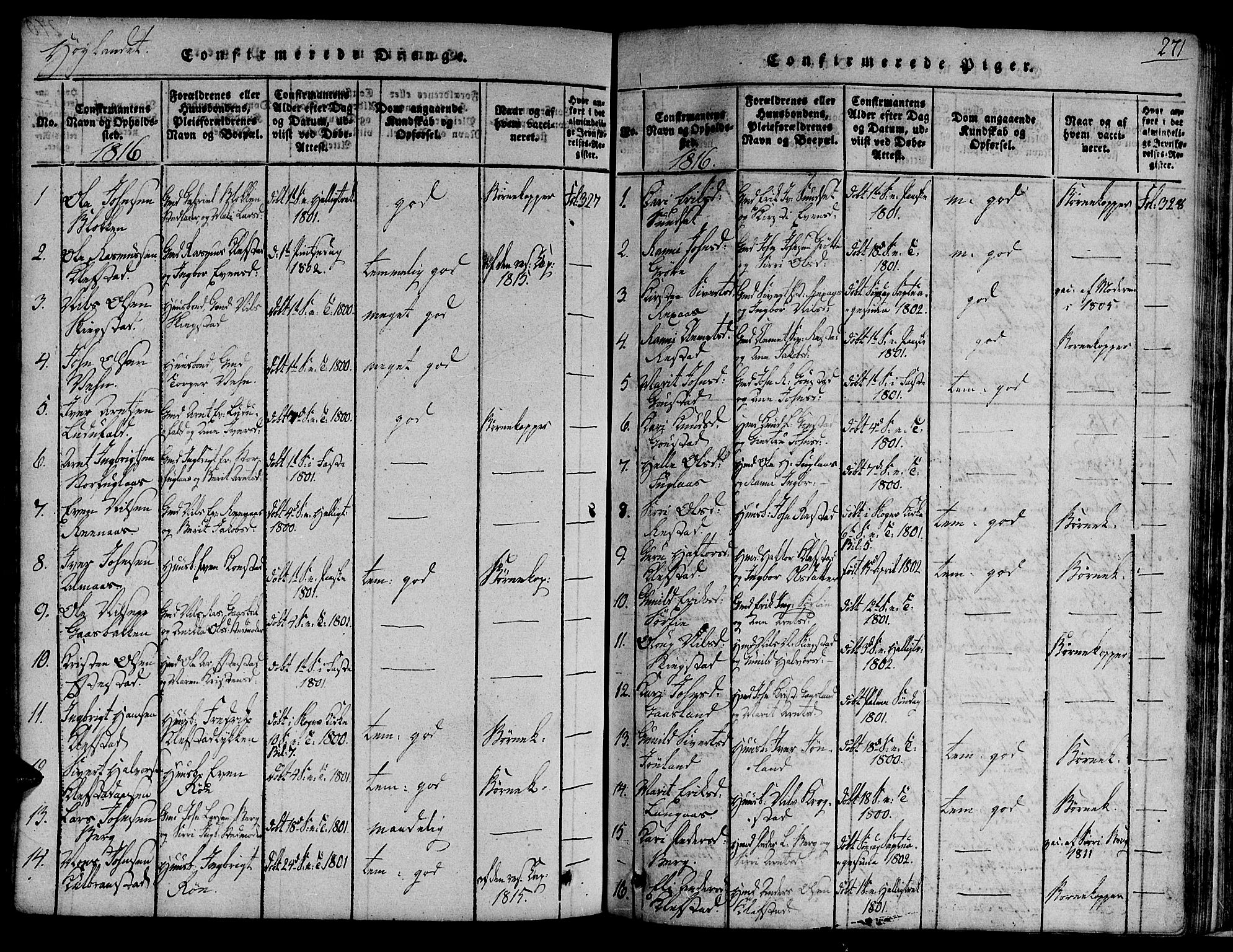 Ministerialprotokoller, klokkerbøker og fødselsregistre - Sør-Trøndelag, SAT/A-1456/691/L1068: Parish register (official) no. 691A03 /4, 1816-1826, p. 271