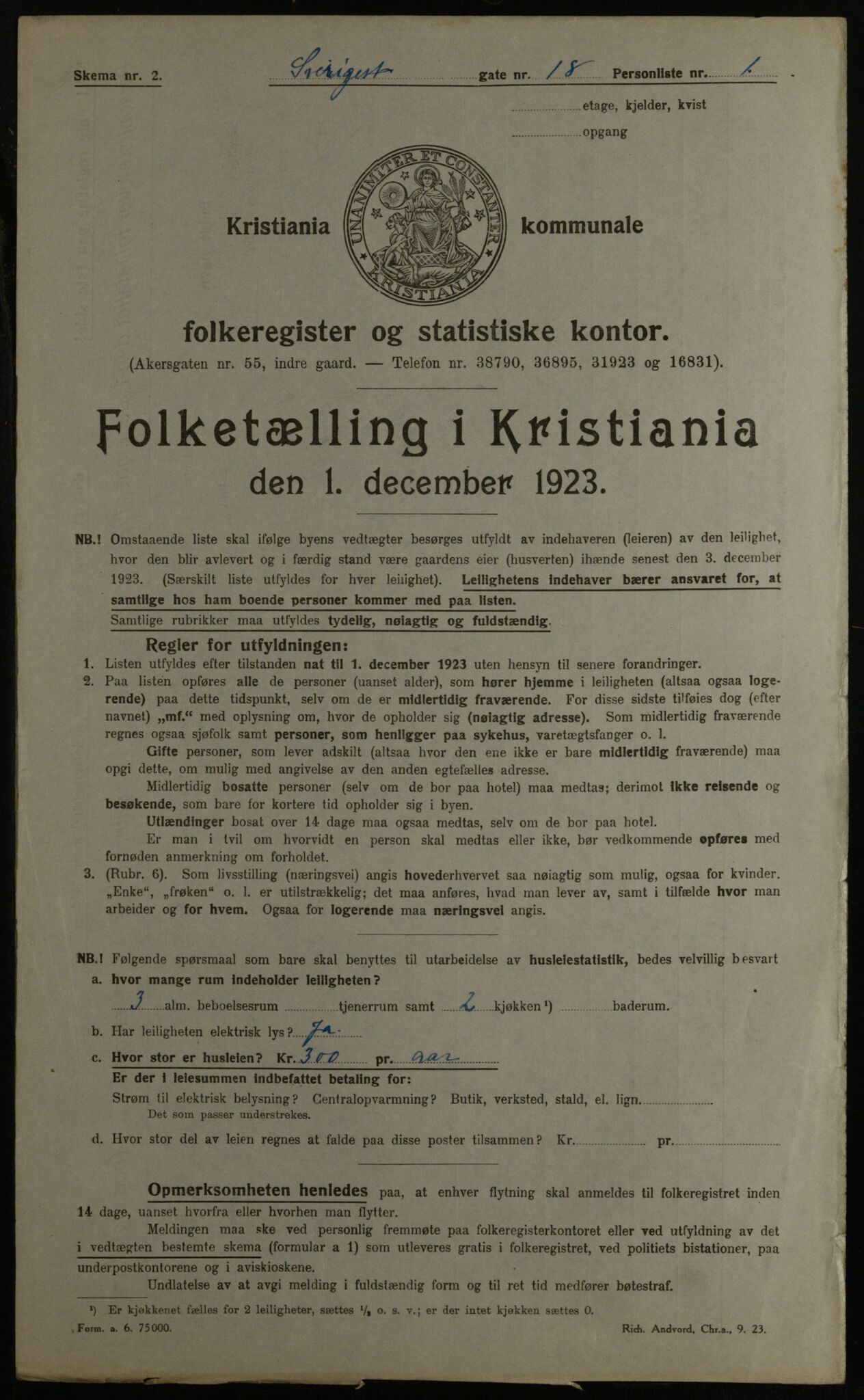 OBA, Municipal Census 1923 for Kristiania, 1923, p. 117365