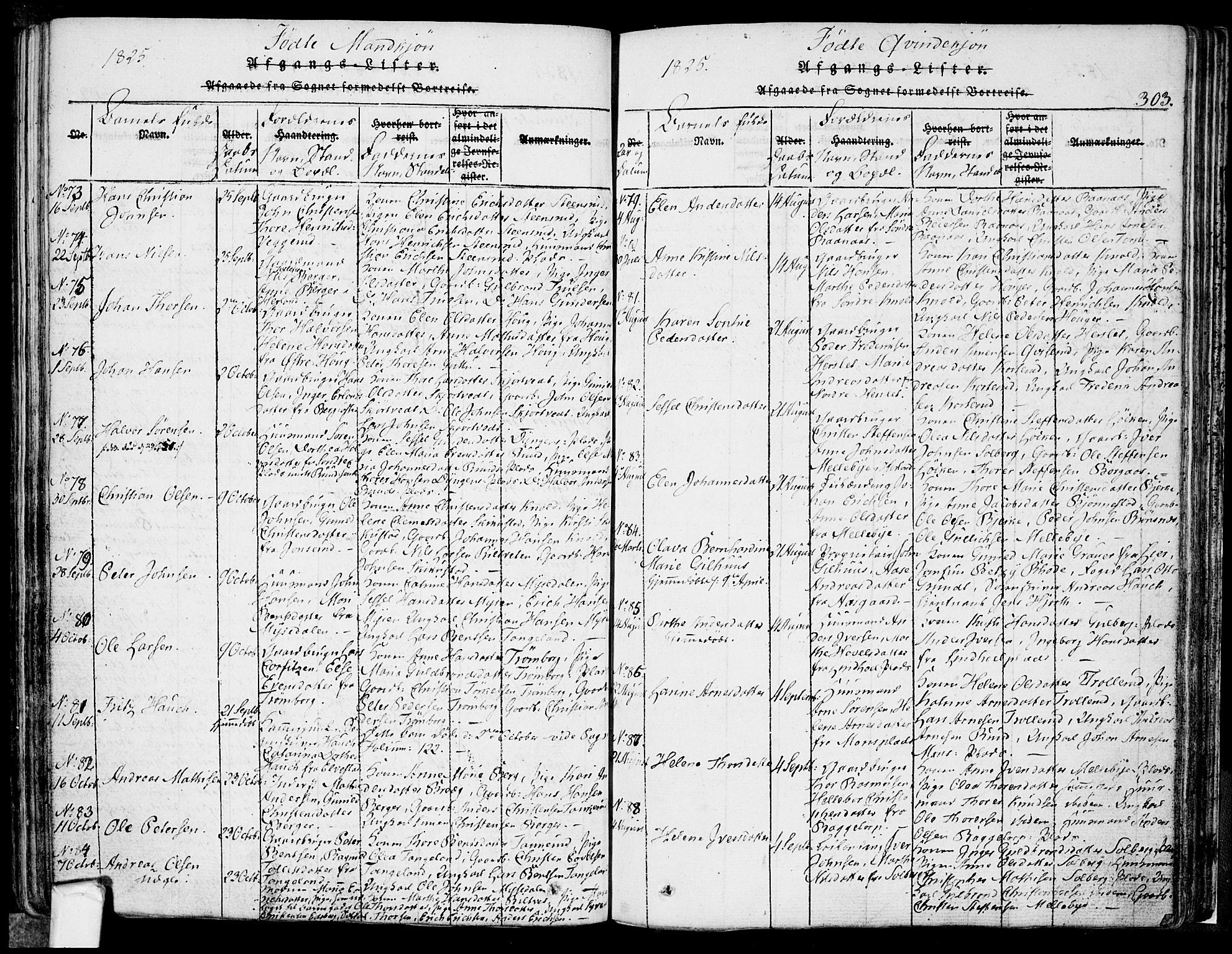 Eidsberg prestekontor Kirkebøker, AV/SAO-A-10905/F/Fa/L0007: Parish register (official) no. I 7, 1814-1832, p. 303