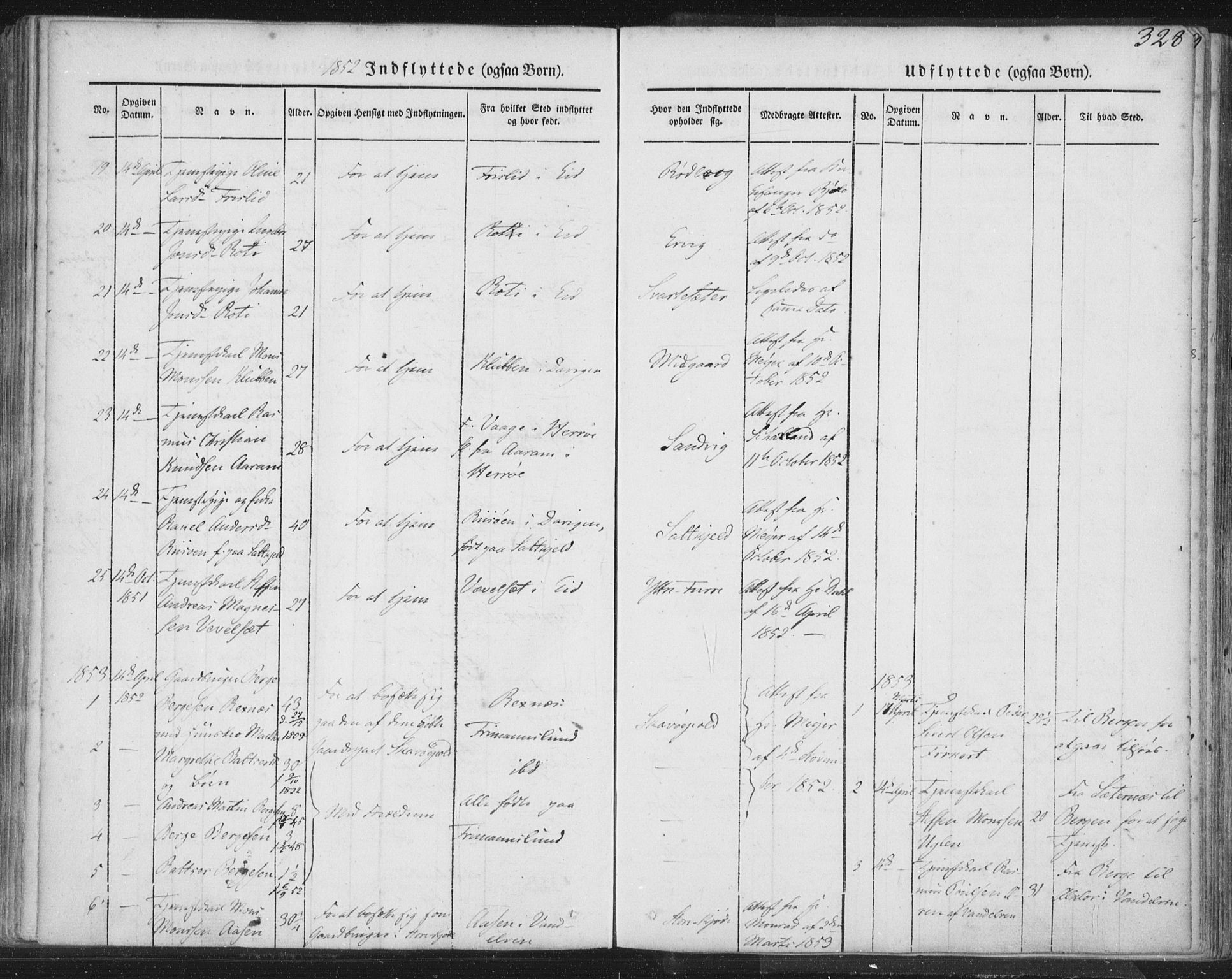 Selje sokneprestembete, AV/SAB-A-99938/H/Ha/Haa/Haaa: Parish register (official) no. A 10, 1844-1858, p. 328