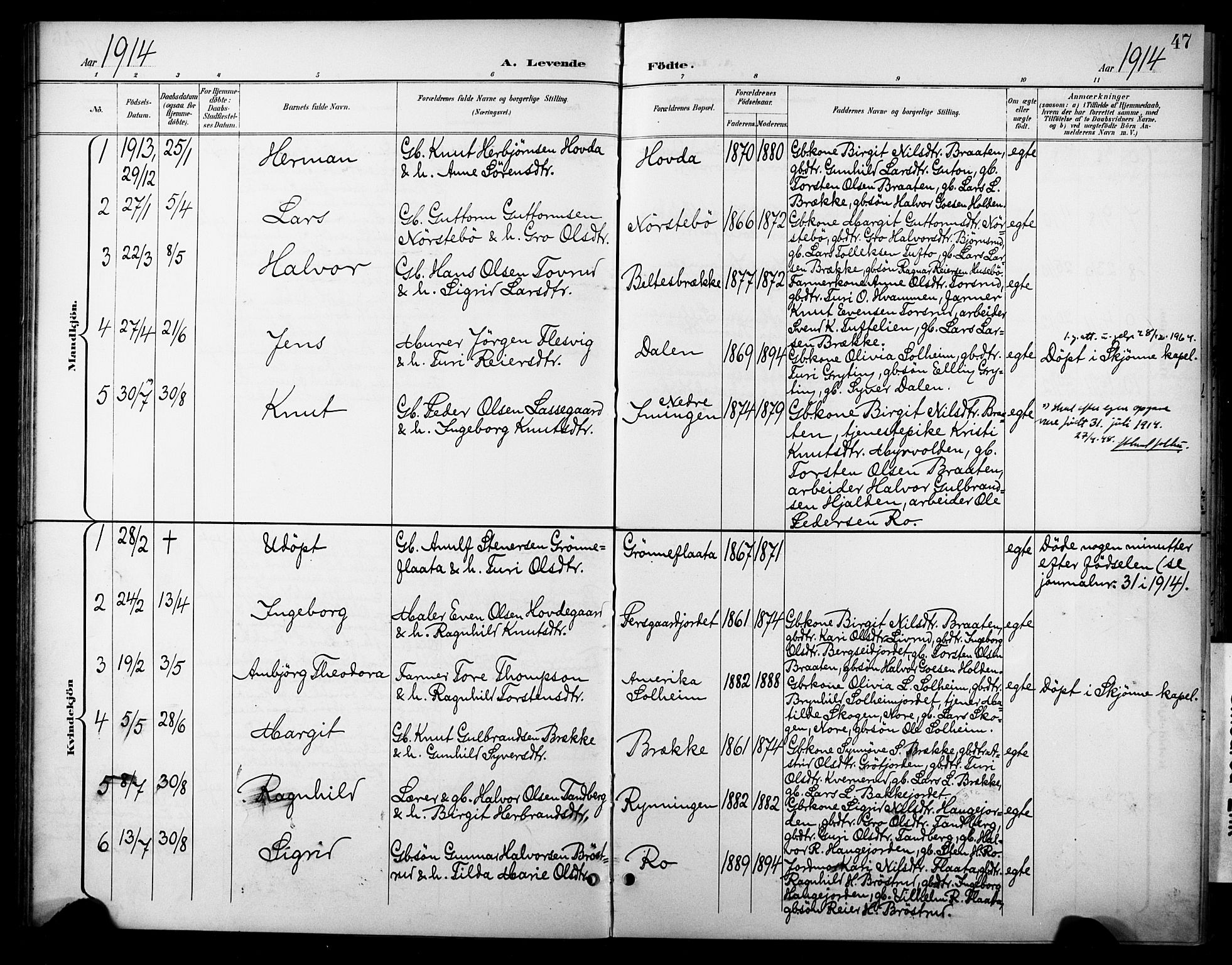 Nore kirkebøker, SAKO/A-238/F/Fc/L0005: Parish register (official) no. III 5, 1898-1922, p. 47