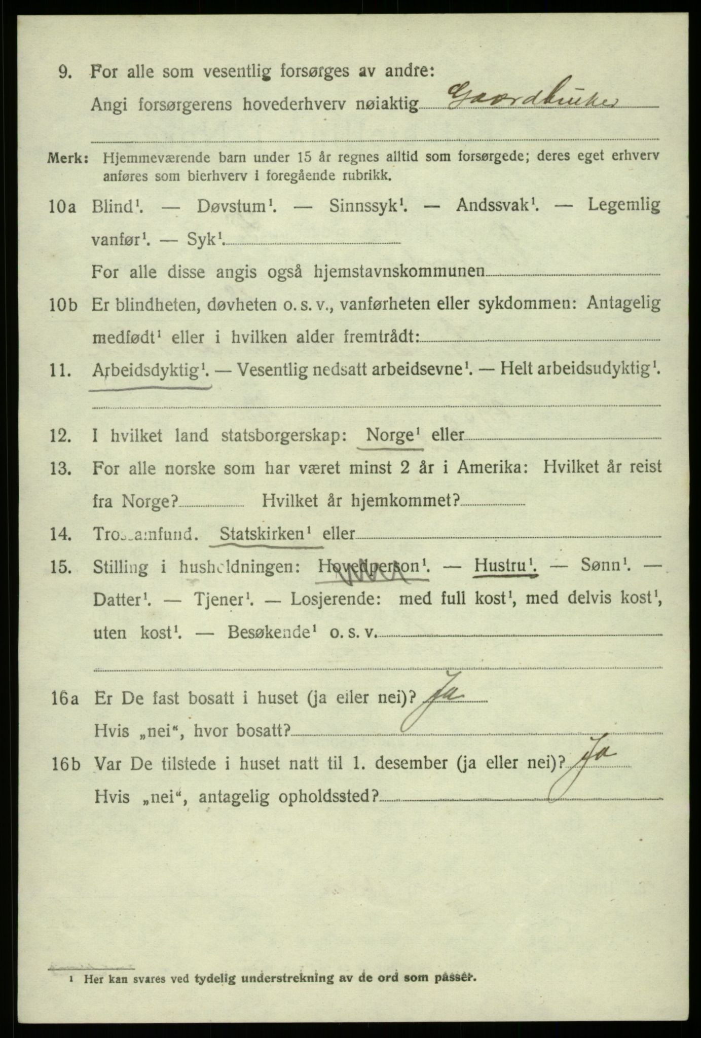 SAB, 1920 census for Eidfjord, 1920, p. 747