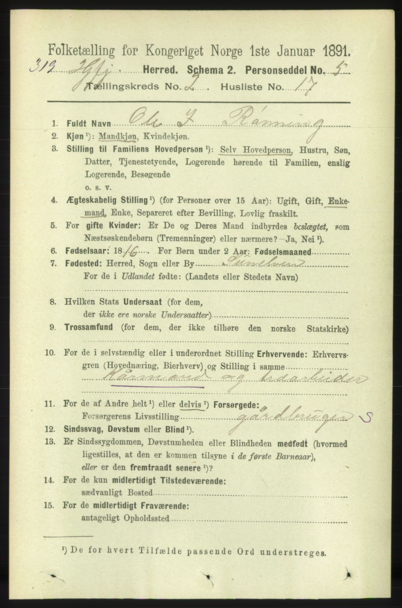 RA, 1891 census for 1522 Hjørundfjord, 1891, p. 376