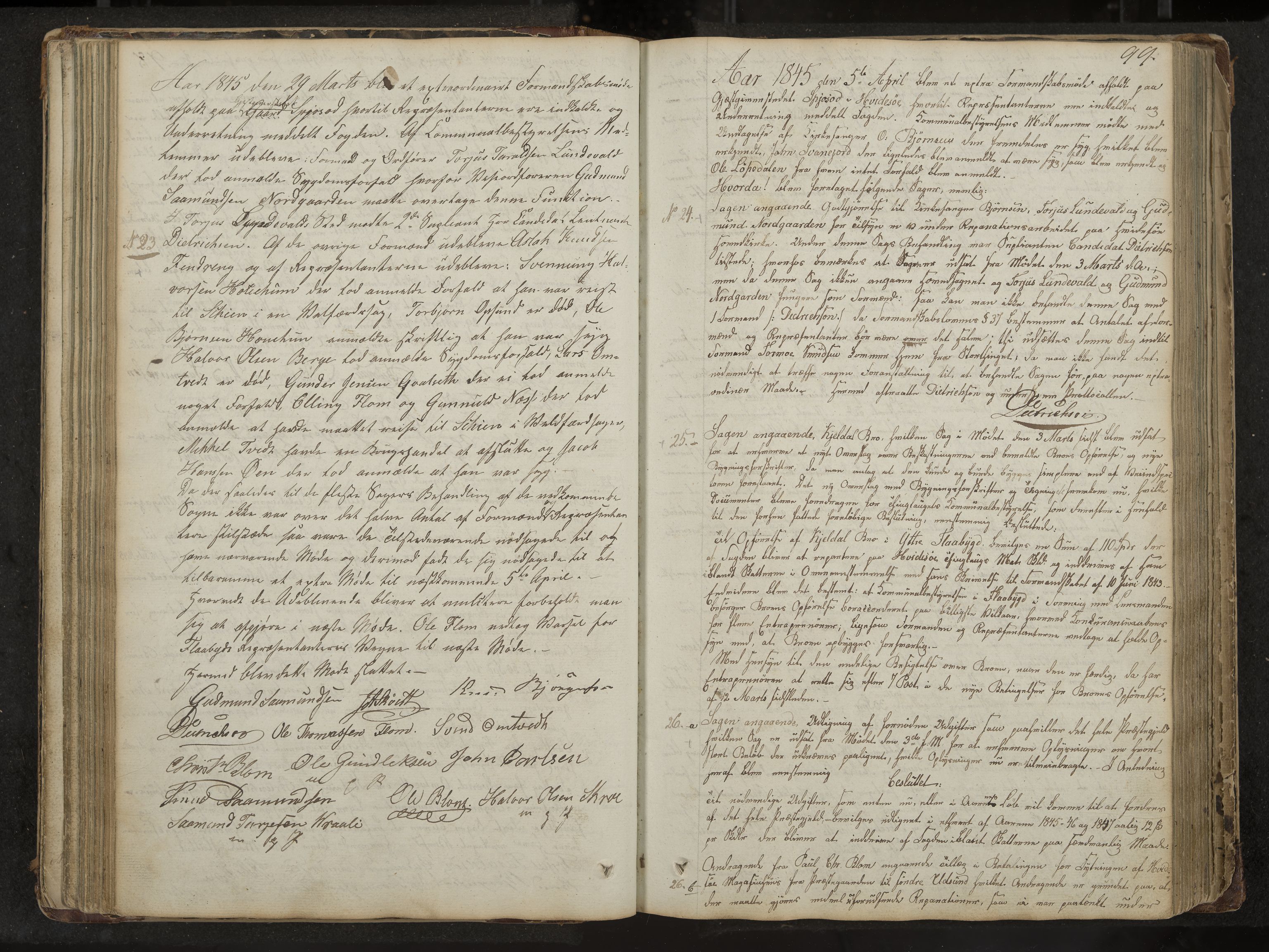 Kviteseid formannskap og sentraladministrasjon, IKAK/0829021/A/Aa/L0001: Møtebok med register, 1837-1866, p. 99