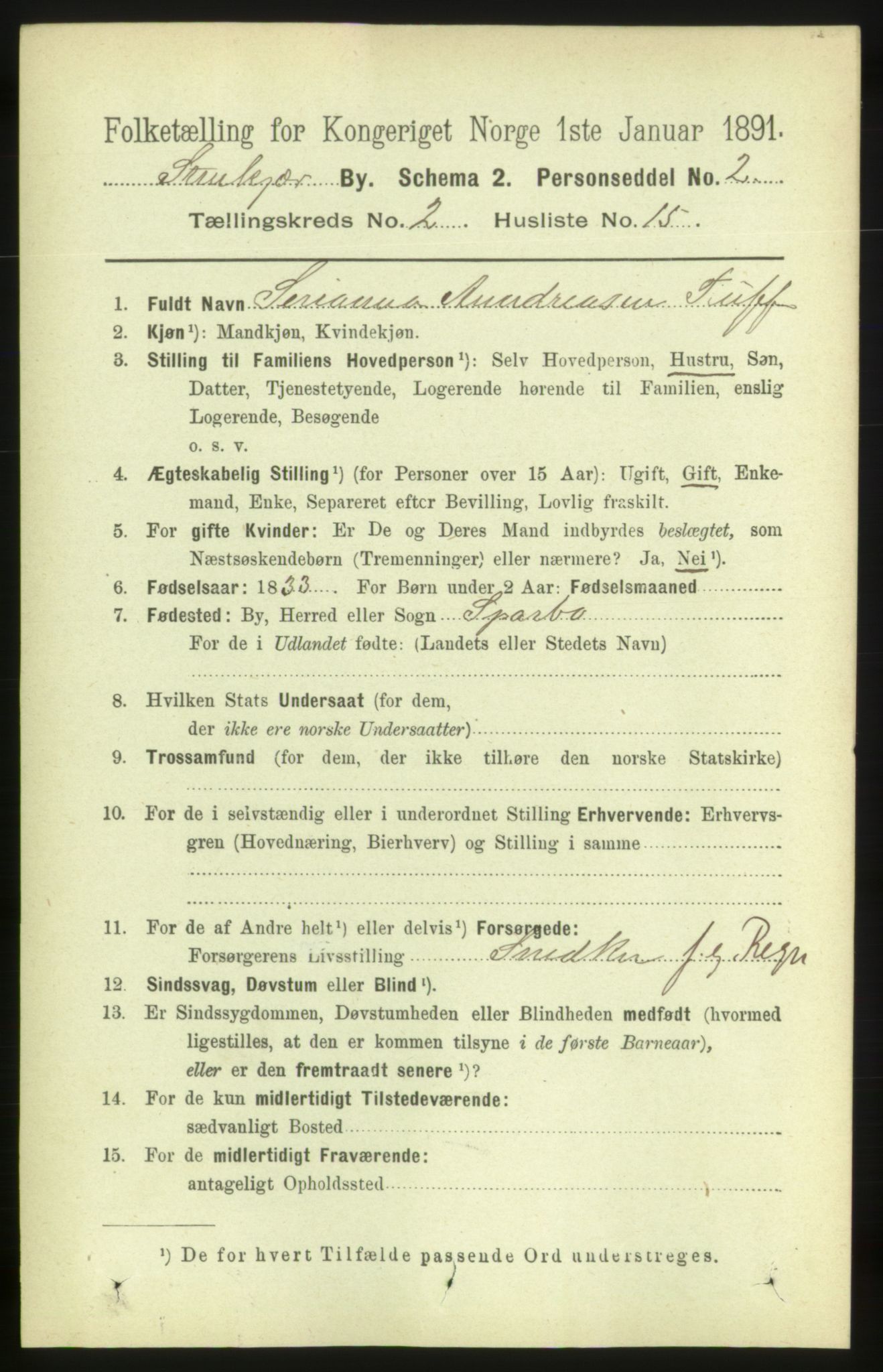 RA, 1891 census for 1702 Steinkjer, 1891, p. 449