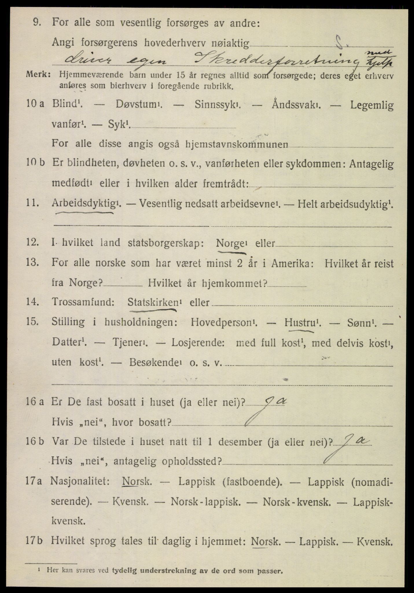 SAT, 1920 census for Gildeskål, 1920, p. 4125