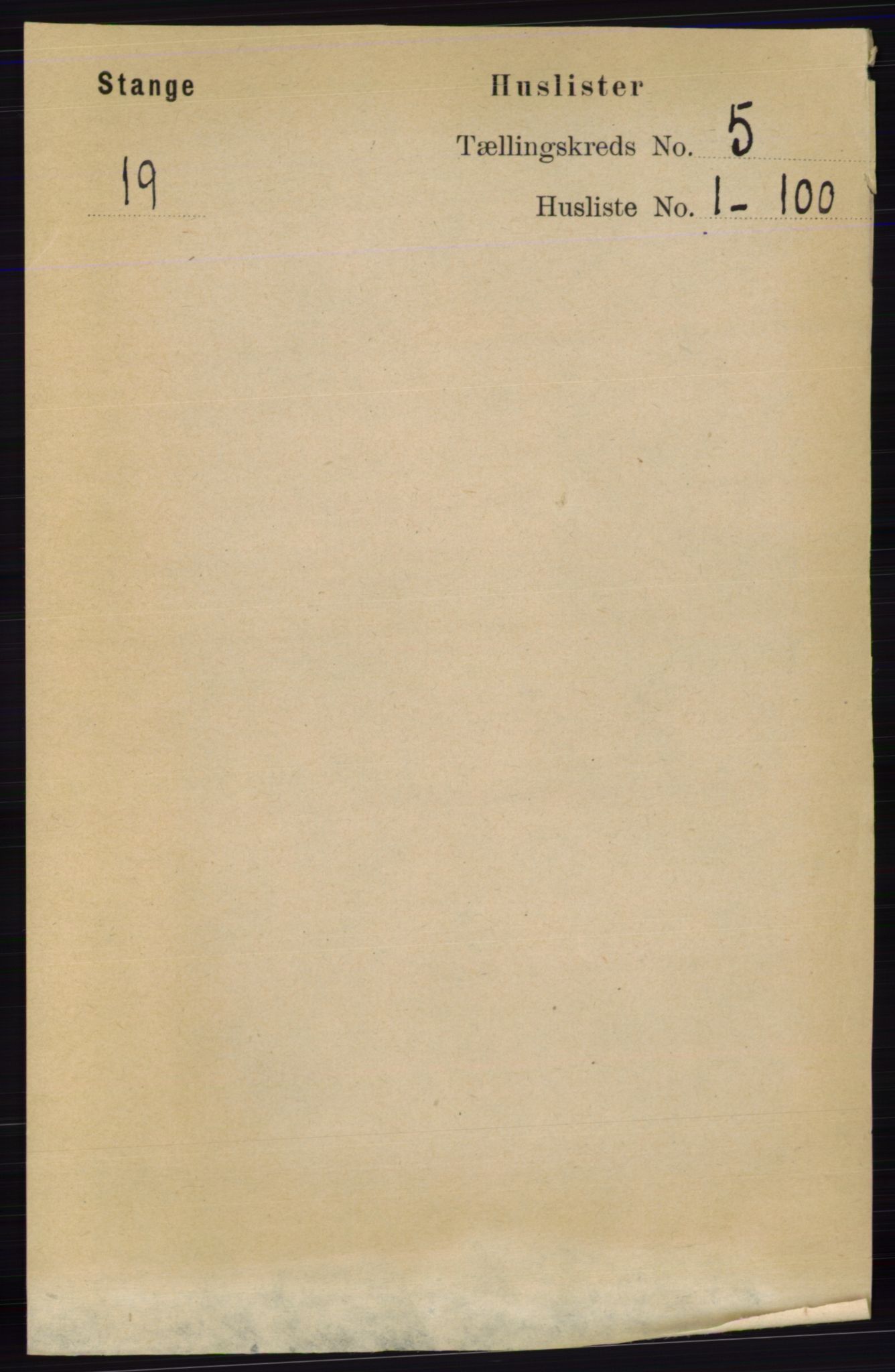 RA, 1891 census for 0417 Stange, 1891, p. 2993