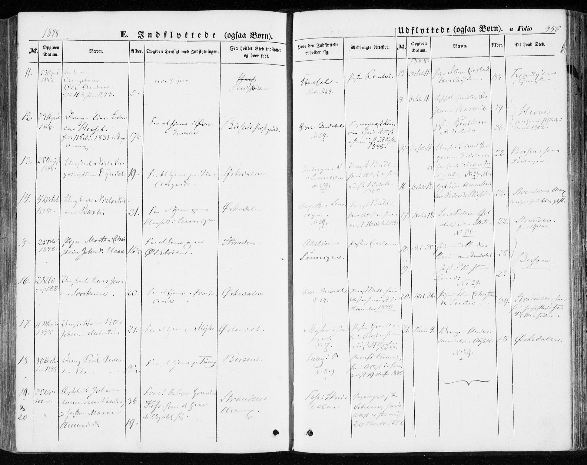 Ministerialprotokoller, klokkerbøker og fødselsregistre - Sør-Trøndelag, SAT/A-1456/646/L0611: Parish register (official) no. 646A09, 1848-1857, p. 356