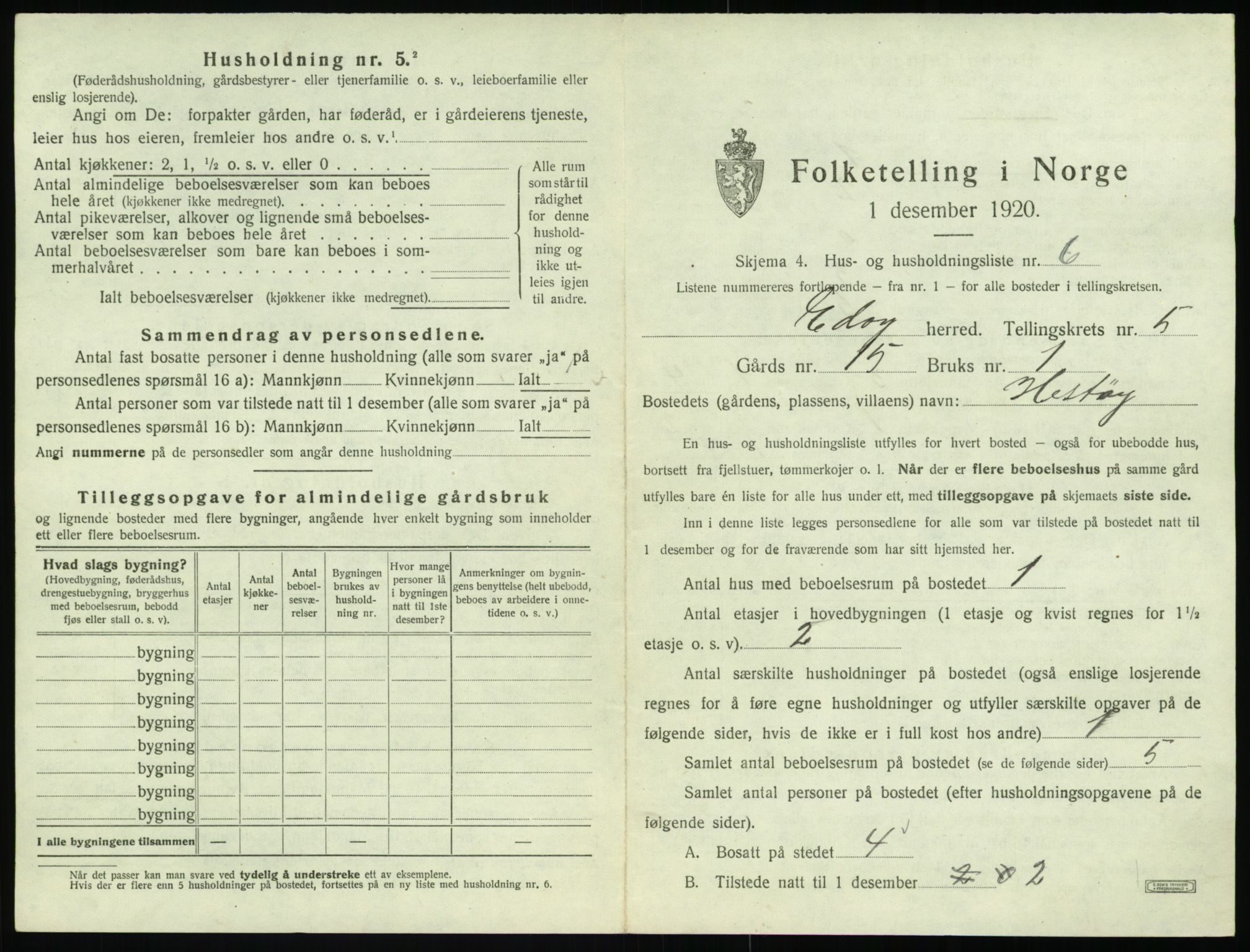 SAT, 1920 census for Edøy, 1920, p. 246