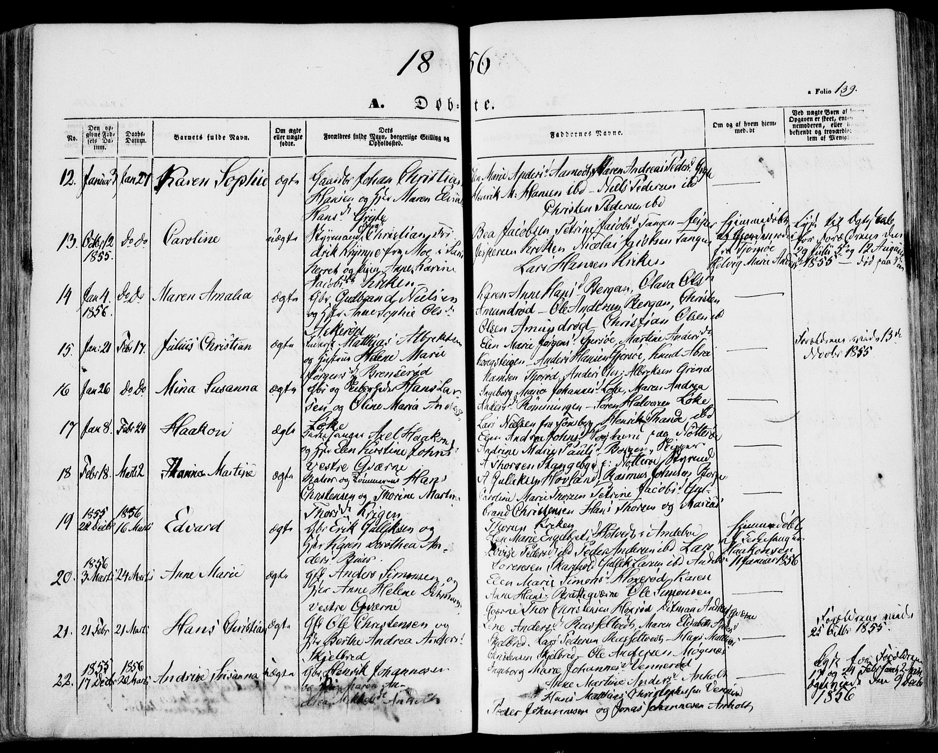 Stokke kirkebøker, AV/SAKO-A-320/F/Fa/L0007: Parish register (official) no. I 7, 1844-1857, p. 139