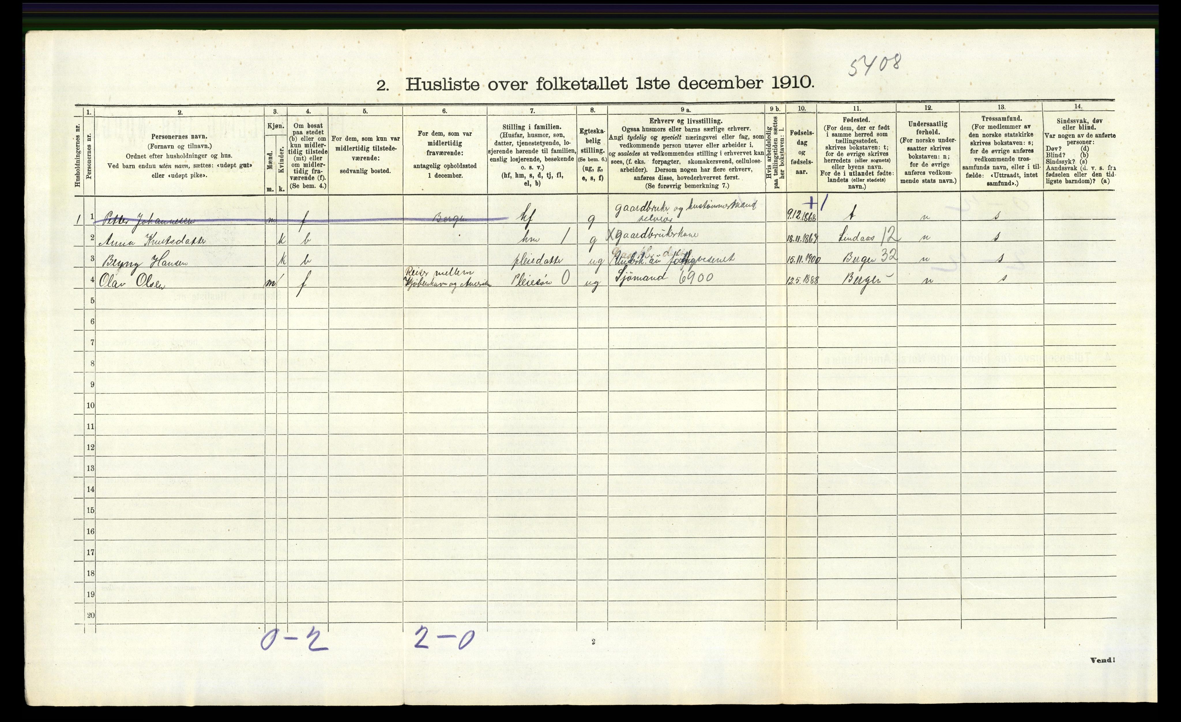 RA, 1910 census for Manger, 1910, p. 1338