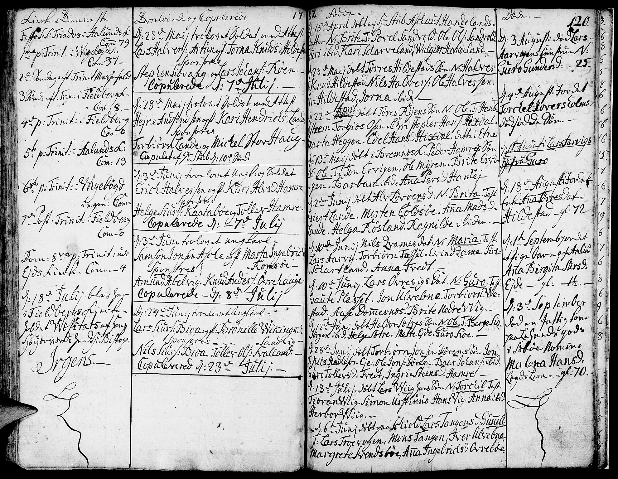 Fjelberg sokneprestembete, AV/SAB-A-75201/H/Haa: Parish register (official) no. A 2, 1760-1788, p. 120