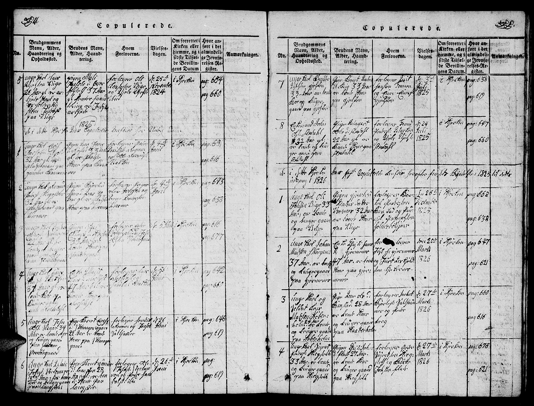 Ministerialprotokoller, klokkerbøker og fødselsregistre - Møre og Romsdal, AV/SAT-A-1454/539/L0535: Parish register (copy) no. 539C01, 1818-1842, p. 354-355