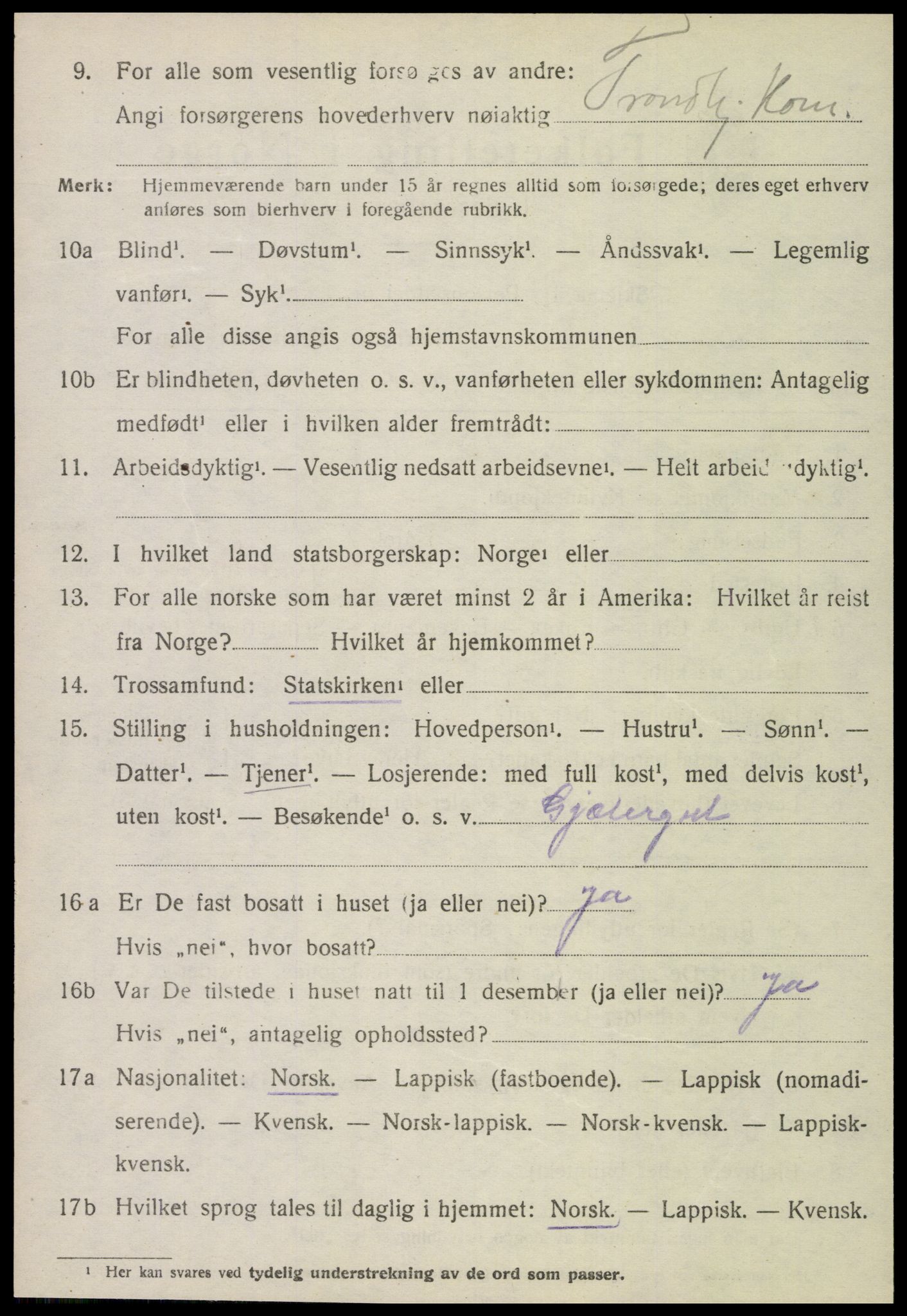 SAT, 1920 census for Åsen, 1920, p. 2069