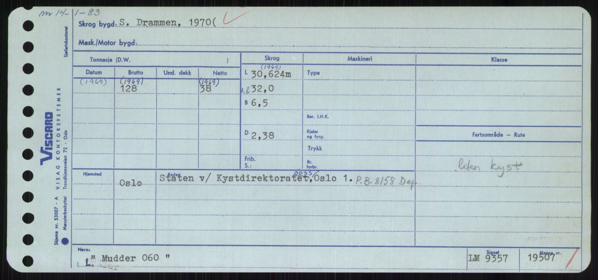 Sjøfartsdirektoratet med forløpere, Skipsmålingen, AV/RA-S-1627/H/Hc/L0001: Lektere, A-Y, p. 311