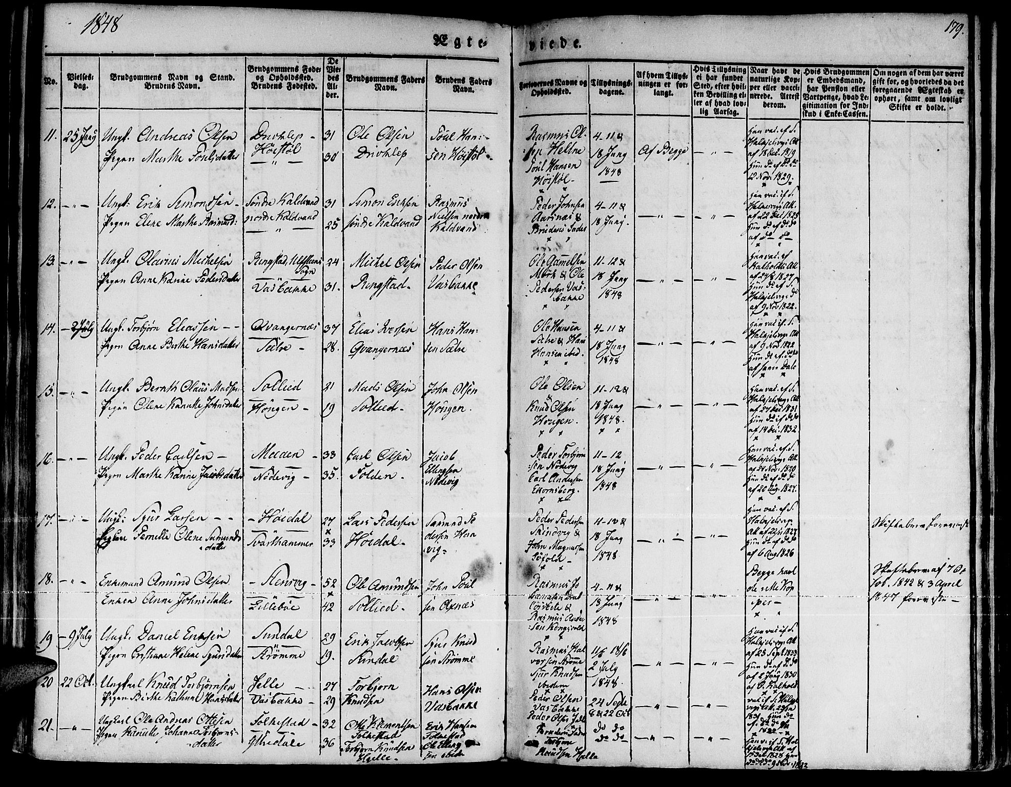 Ministerialprotokoller, klokkerbøker og fødselsregistre - Møre og Romsdal, AV/SAT-A-1454/511/L0139: Parish register (official) no. 511A06, 1831-1850, p. 179