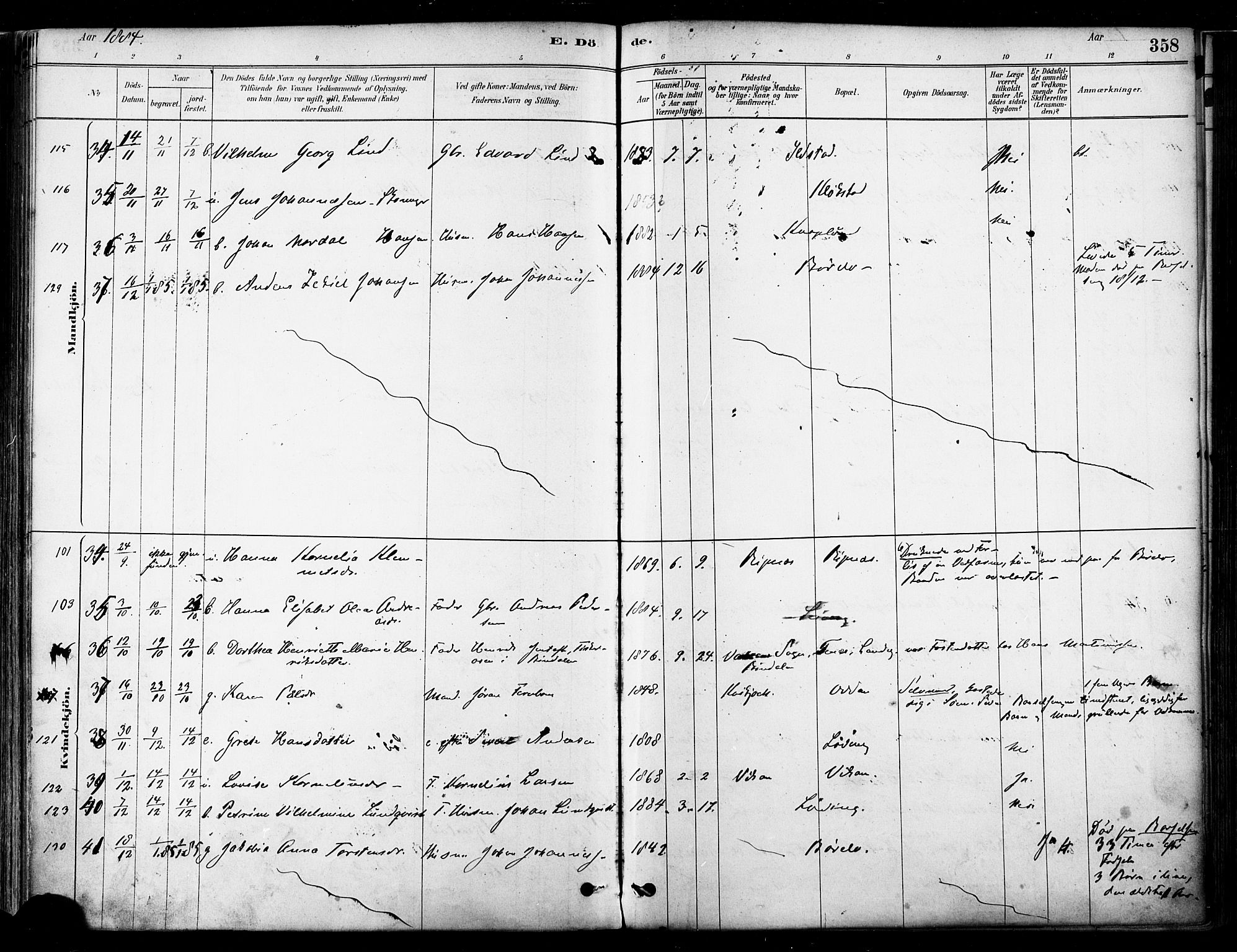 Ministerialprotokoller, klokkerbøker og fødselsregistre - Nordland, SAT/A-1459/802/L0054: Parish register (official) no. 802A01, 1879-1893, p. 358