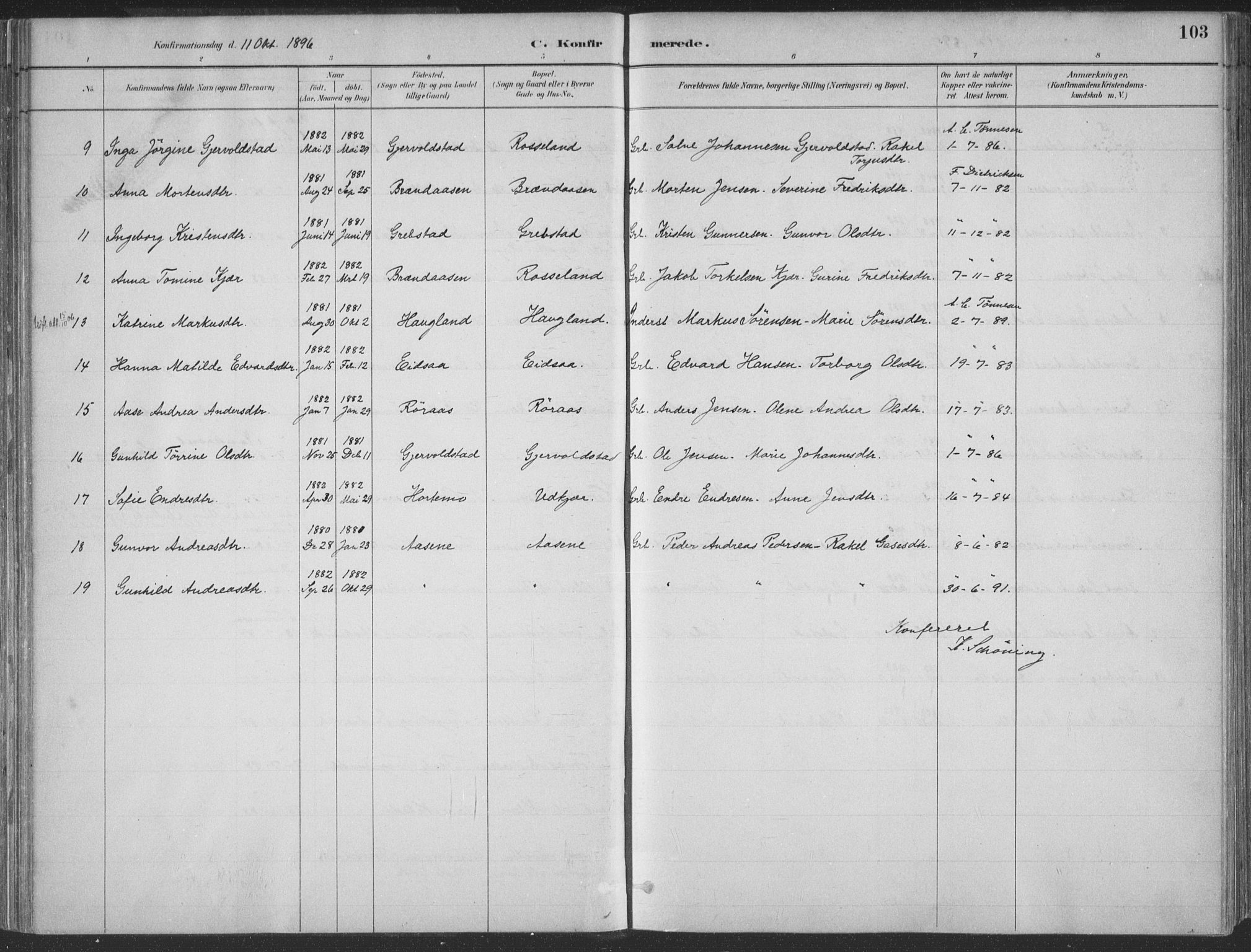 Søgne sokneprestkontor, SAK/1111-0037/F/Fa/Faa/L0003: Parish register (official) no. A 3, 1883-1910, p. 103