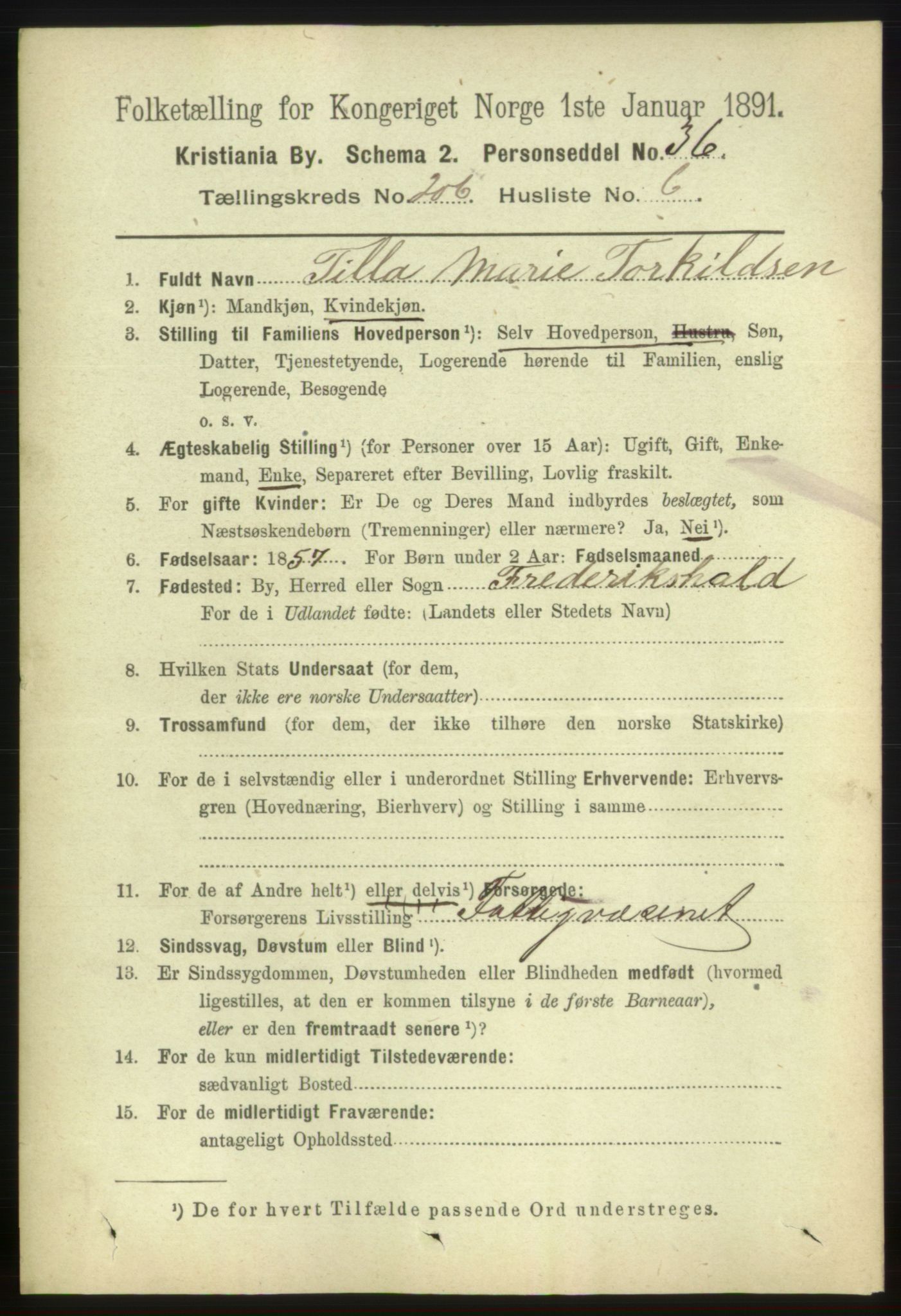 RA, 1891 census for 0301 Kristiania, 1891, p. 124062