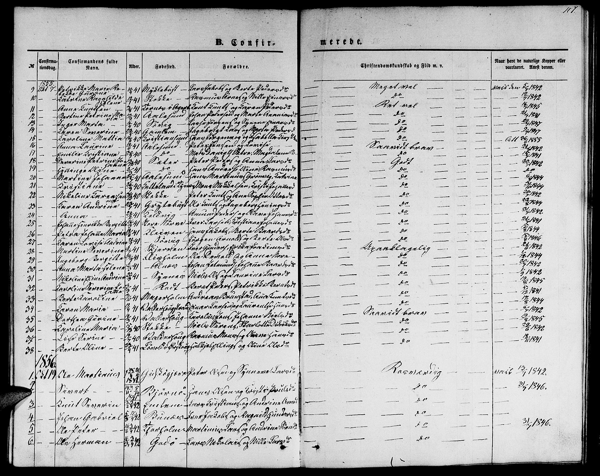 Ministerialprotokoller, klokkerbøker og fødselsregistre - Møre og Romsdal, AV/SAT-A-1454/528/L0427: Parish register (copy) no. 528C08, 1855-1864, p. 107