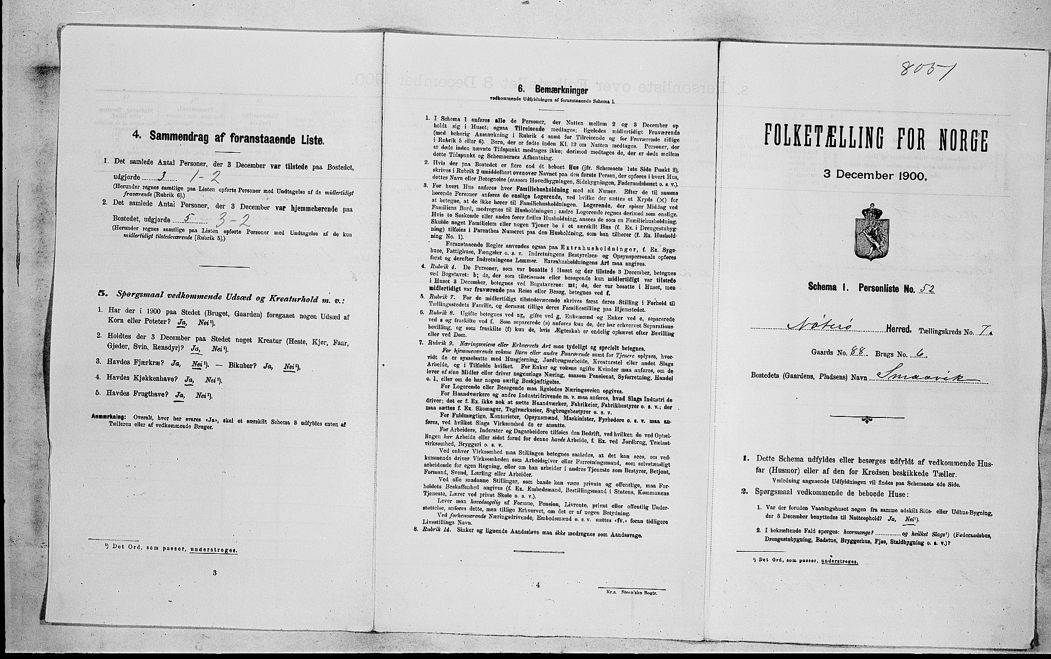 RA, 1900 census for Nøtterøy, 1900, p. 2182