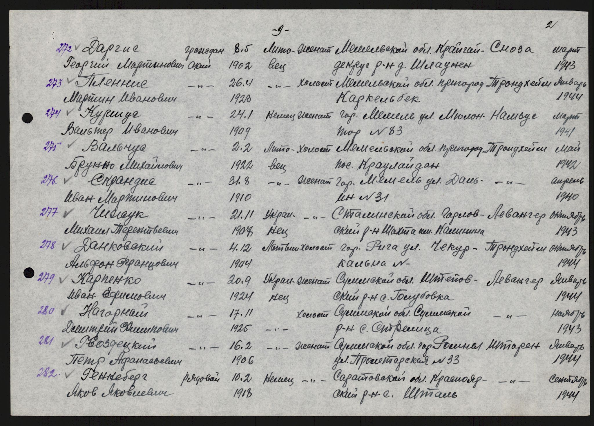 Flyktnings- og fangedirektoratet, Repatrieringskontoret, AV/RA-S-1681/D/Db/L0018: Displaced Persons (DPs) og sivile tyskere, 1945-1948, p. 57