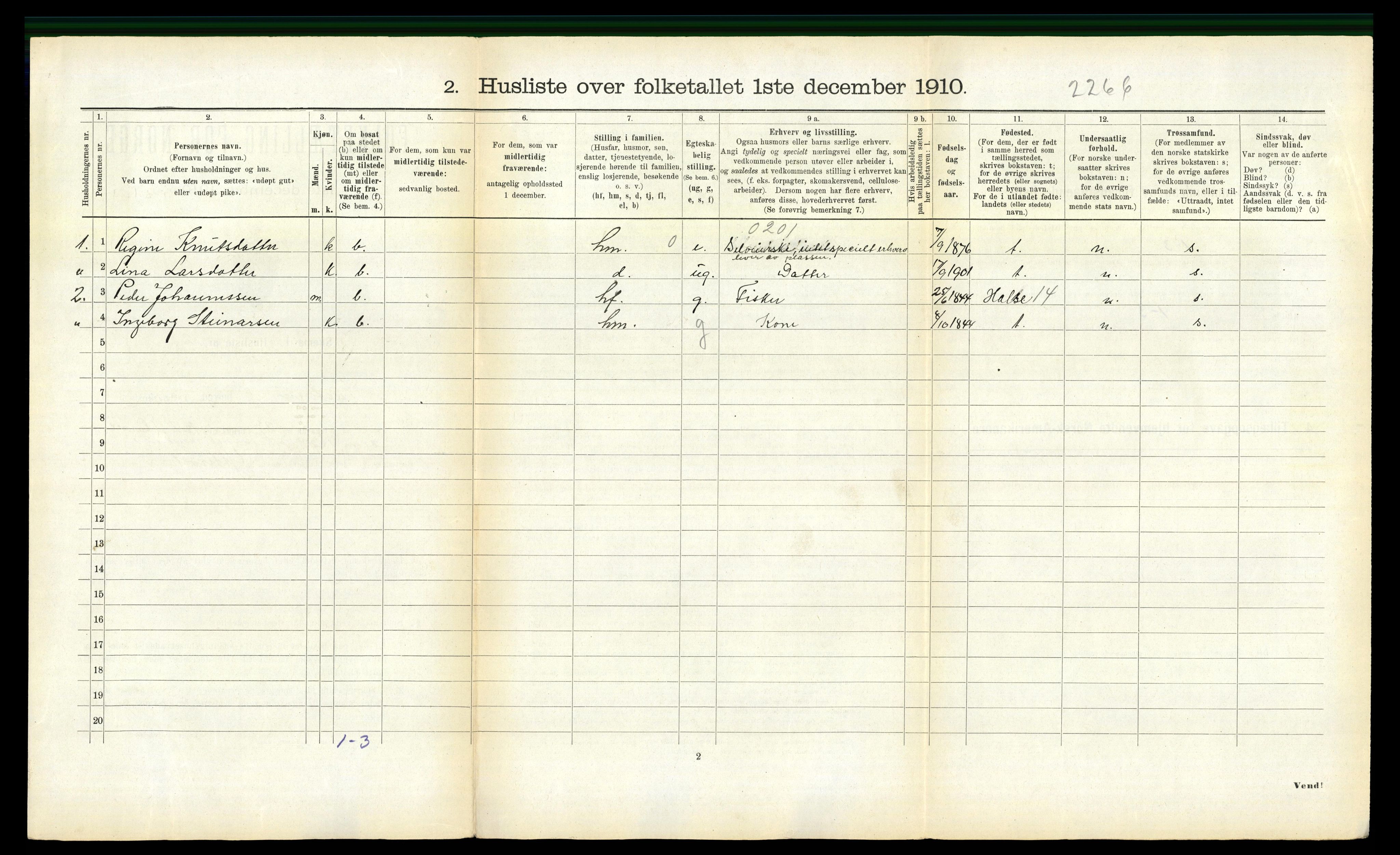 RA, 1910 census for Tustna, 1910, p. 363