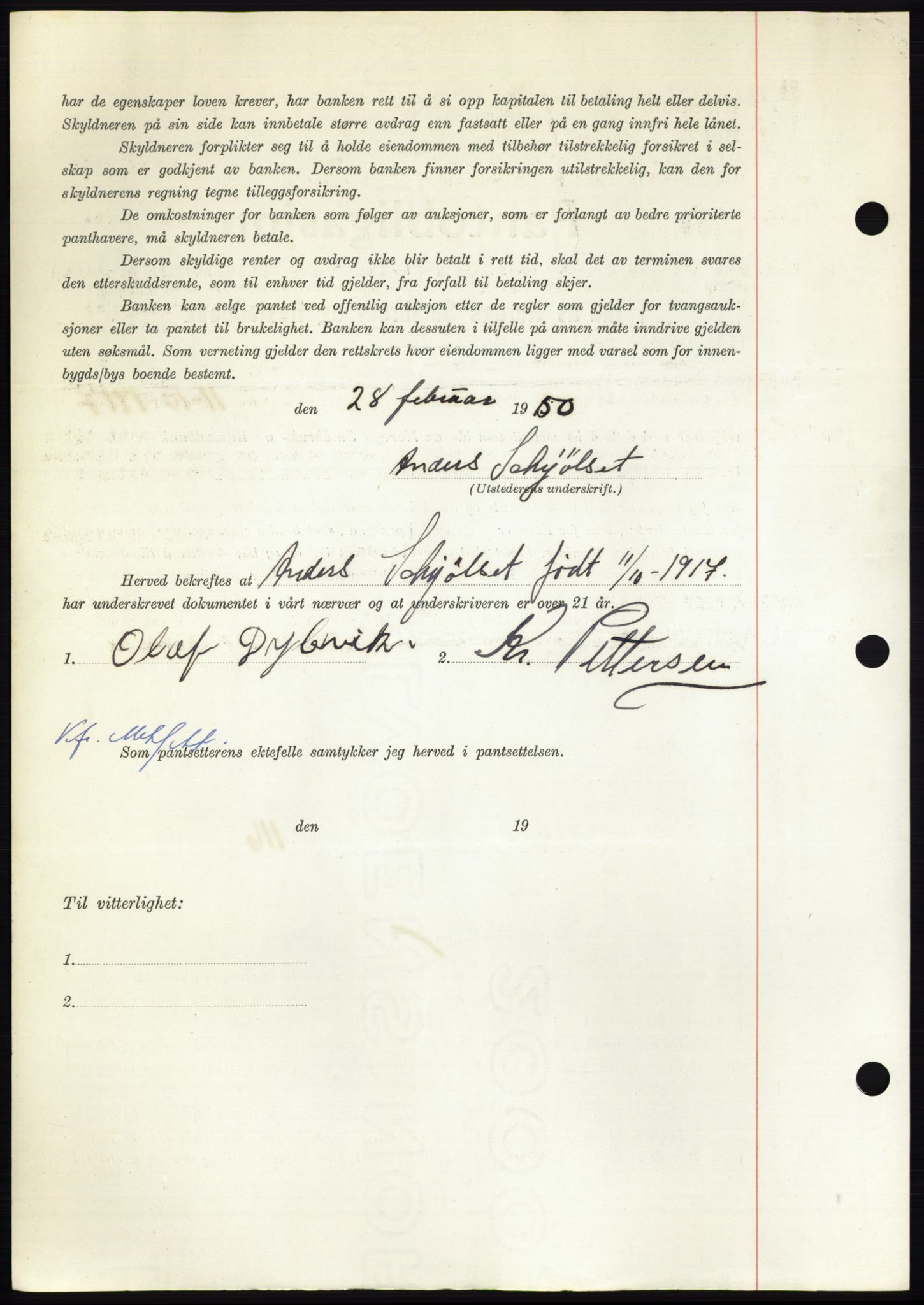 Nordmøre sorenskriveri, AV/SAT-A-4132/1/2/2Ca: Mortgage book no. B104, 1950-1950, Diary no: : 865/1950