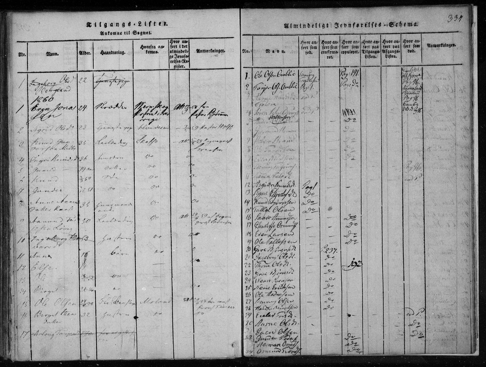 Lårdal kirkebøker, SAKO/A-284/F/Fa/L0005: Parish register (official) no. I 5, 1815-1860, p. 334