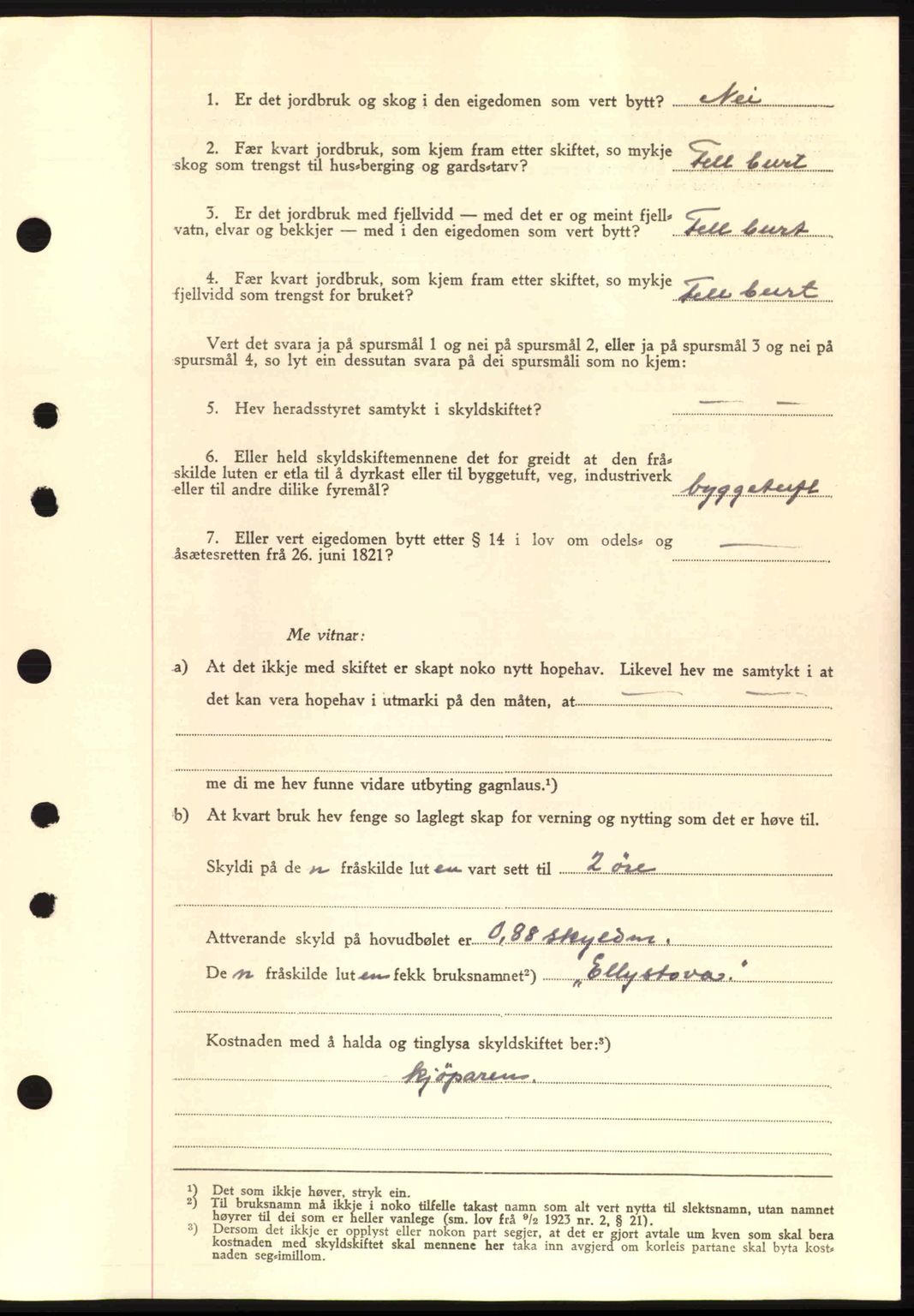 Nordre Sunnmøre sorenskriveri, SAT/A-0006/1/2/2C/2Ca: Mortgage book no. A11, 1941-1941, Diary no: : 1531/1941