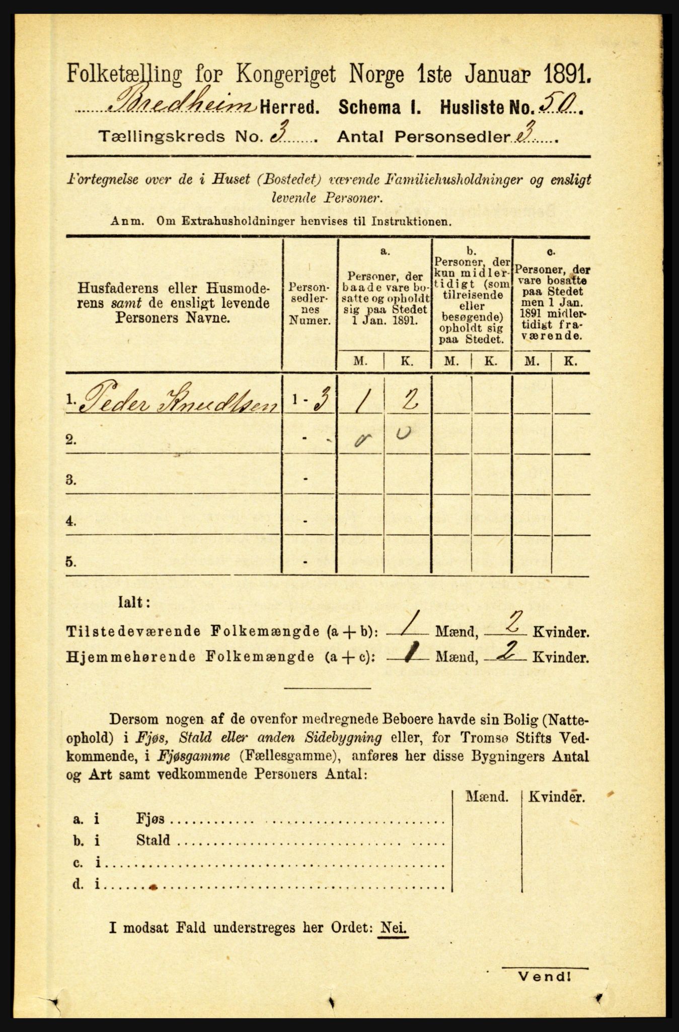 RA, 1891 census for 1446 Breim, 1891, p. 869