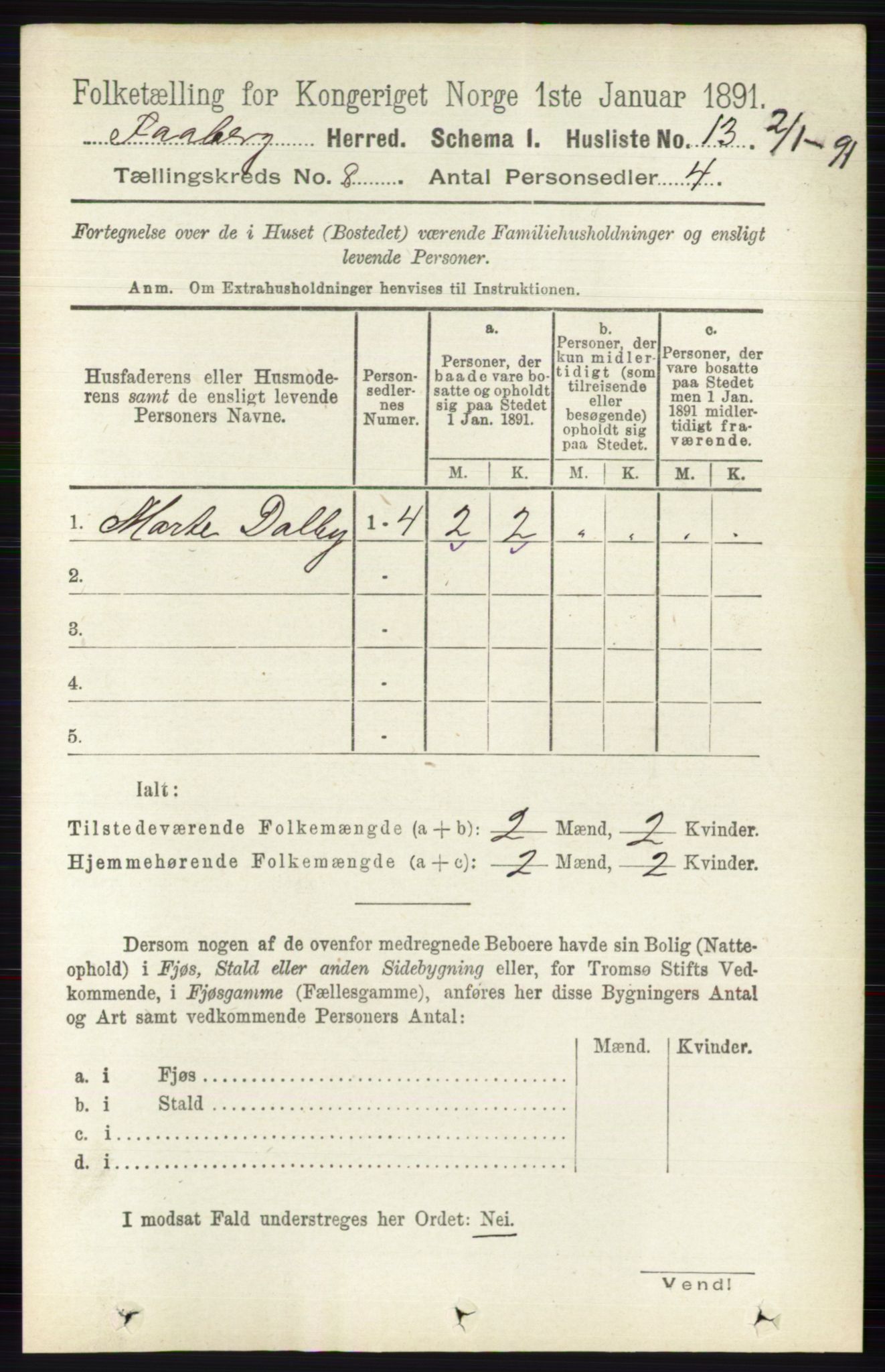 RA, 1891 census for 0524 Fåberg, 1891, p. 3334