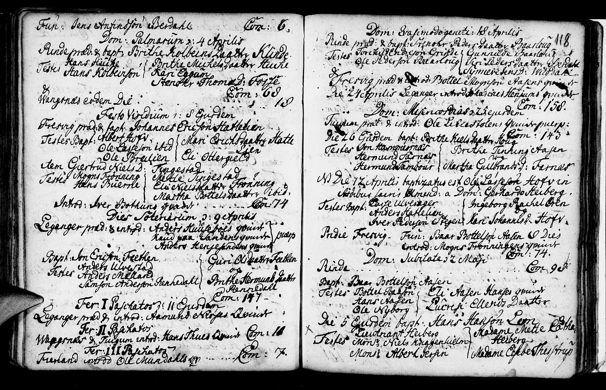 Leikanger sokneprestembete, SAB/A-81001: Parish register (official) no. A 2, 1735-1756, p. 118