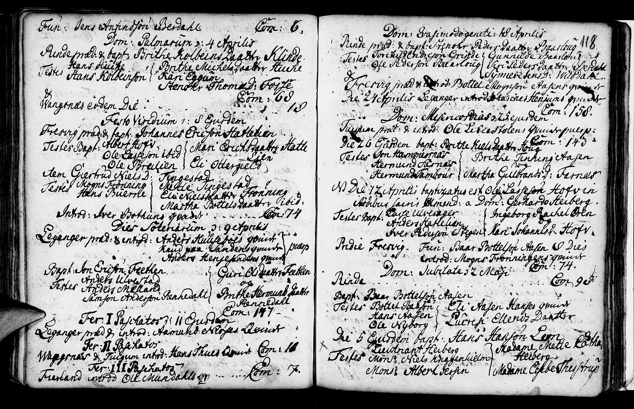 Leikanger sokneprestembete, AV/SAB-A-81001/H/Haa/Haaa/L0002: Parish register (official) no. A 2, 1735-1756, p. 118