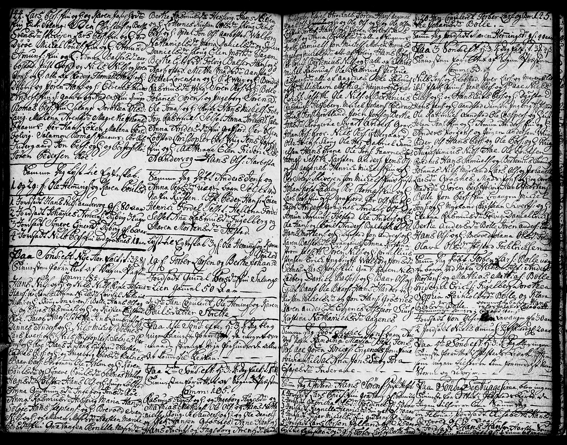 Ibestad sokneprestembete, SATØ/S-0077/H/Ha/Hab/L0001klokker: Parish register (copy) no. 1, 1776-1808, p. 144-145