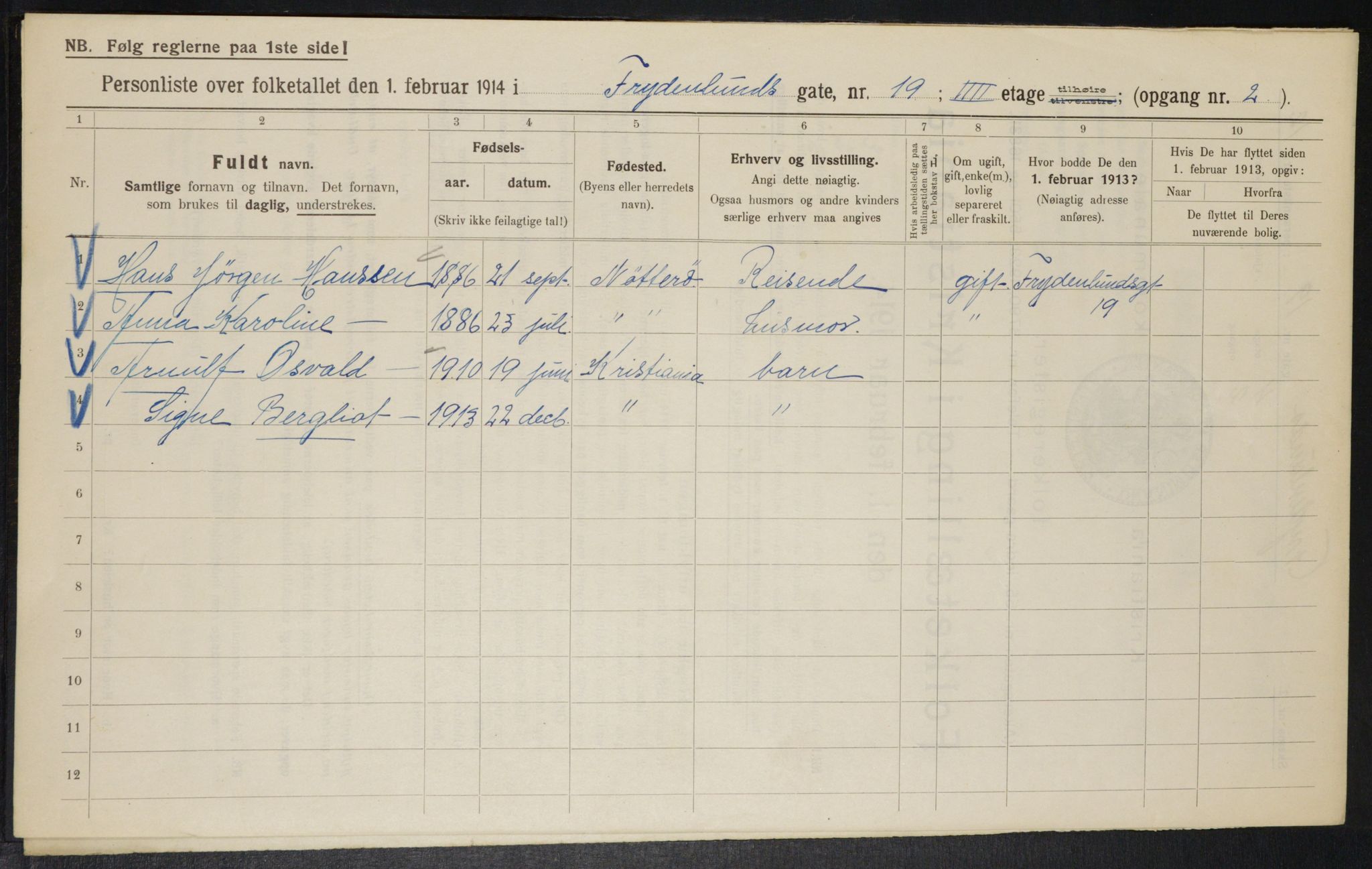 OBA, Municipal Census 1914 for Kristiania, 1914, p. 28552