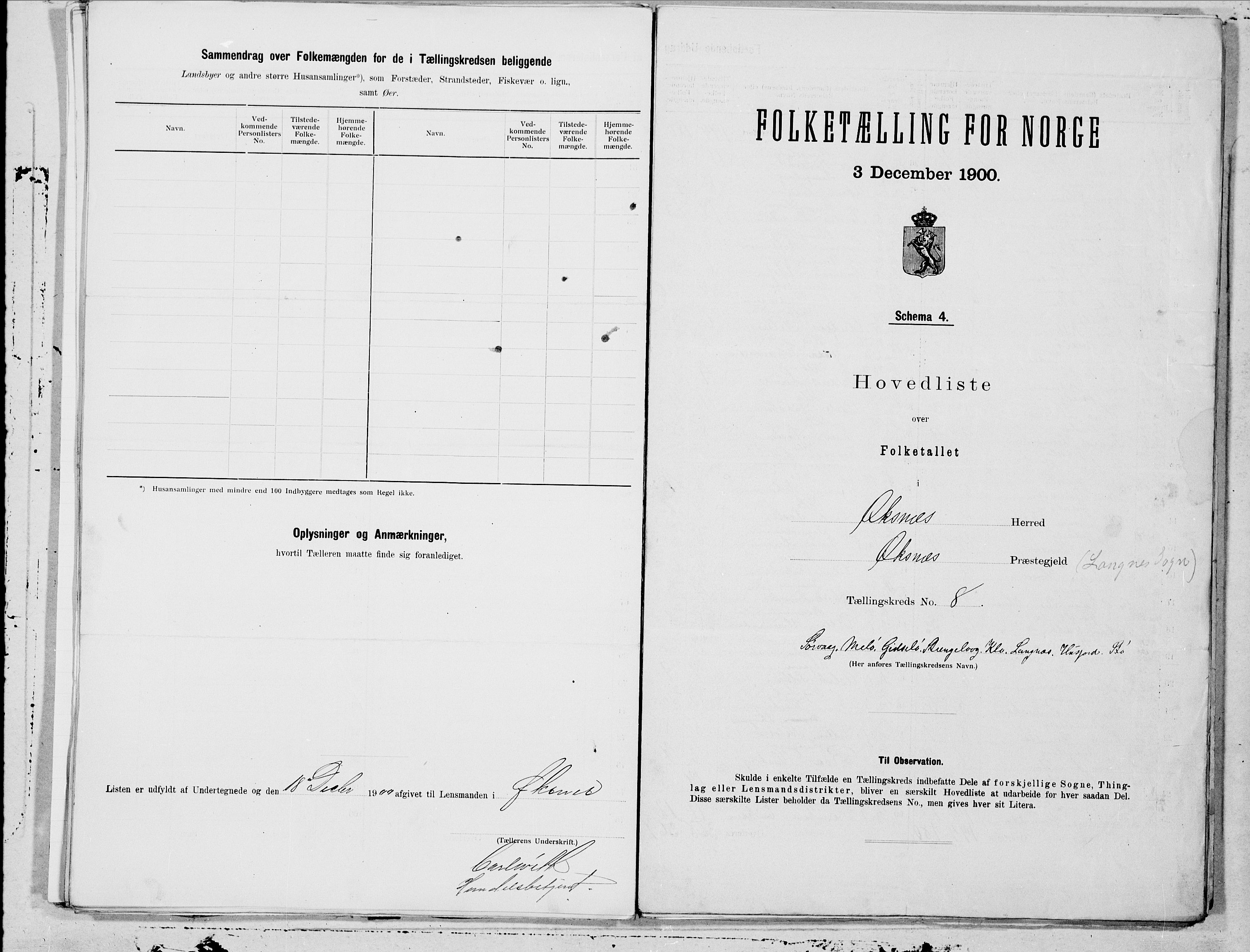 SAT, 1900 census for Øksnes, 1900, p. 17