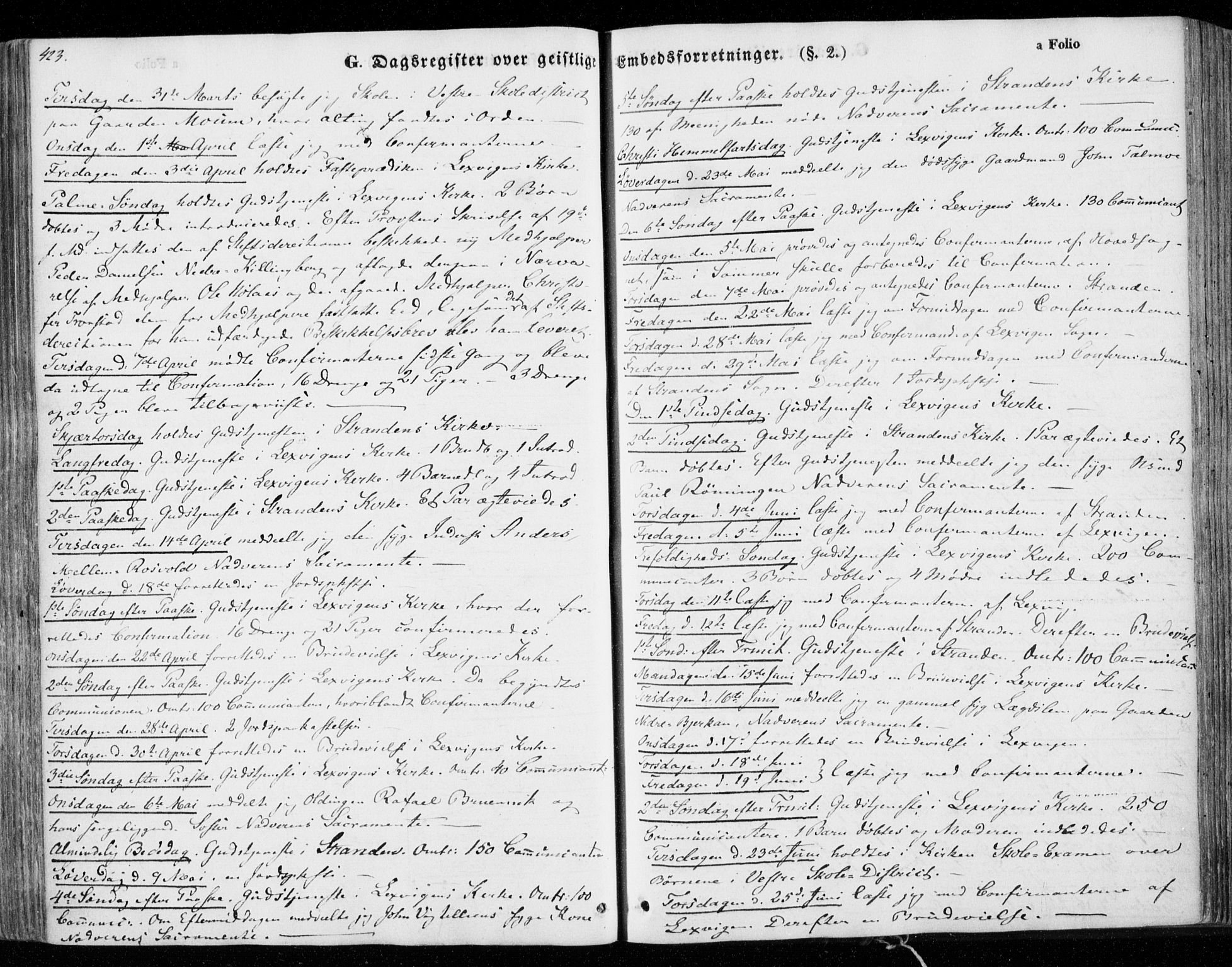 Ministerialprotokoller, klokkerbøker og fødselsregistre - Nord-Trøndelag, SAT/A-1458/701/L0007: Parish register (official) no. 701A07 /1, 1842-1854, p. 423